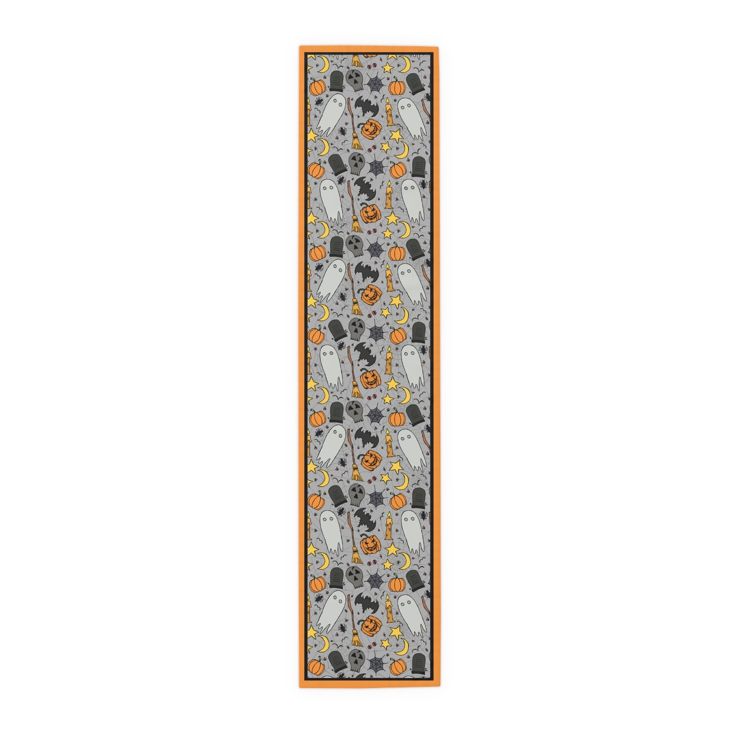 Halloween Fun Table Runner - 16" x 72" or 16" x 90" Size Options - Halloween Table Runner, Halloween Design Table Setting, Halloween Party Decor - Cotton Twill or Polyester choices