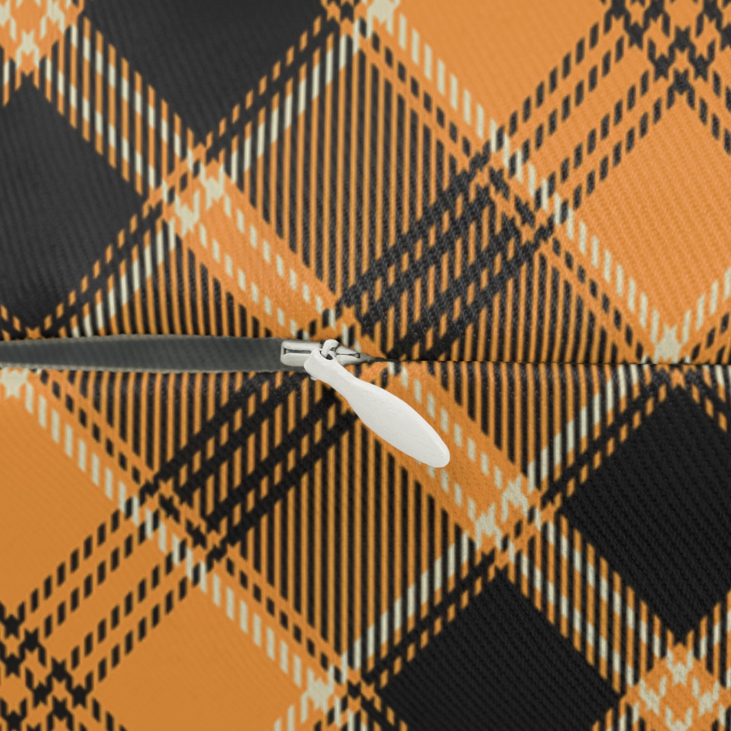 Halloween Plaid Lumbar Pillow, Fall Home Decor, Halloween Living Room Accent, Thanksgiving Gift, Autumn Fall Throw Pillow, Black & Orange Halloween Decorative Pillow - Price for 1 pillow