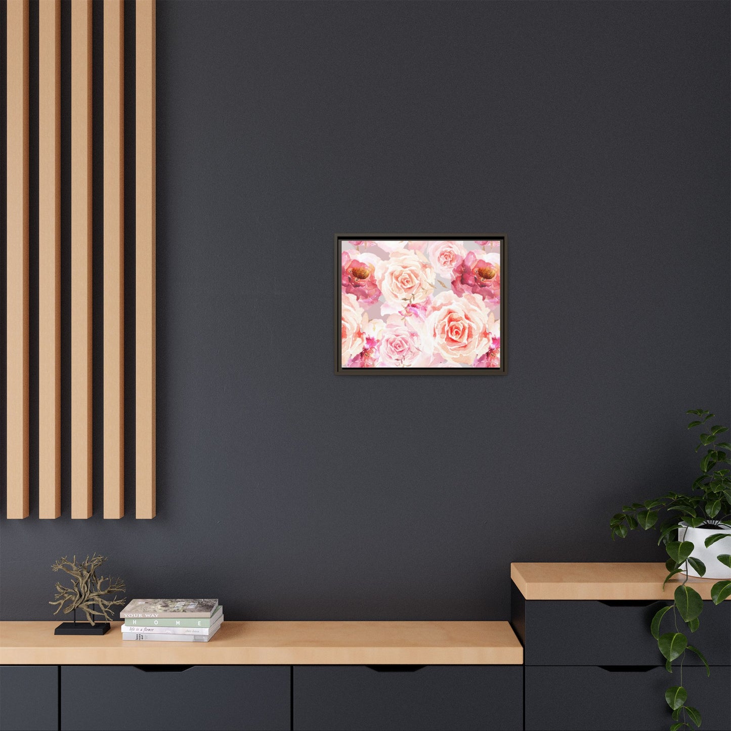 Bohemian Rose Framed Matte Canvas Art - Multiple Frame Colors & Size Options