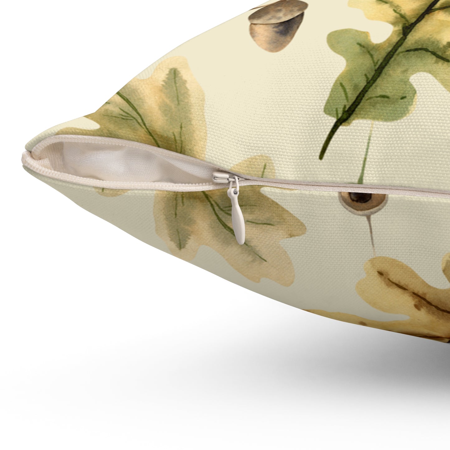 Oak Leaves Printed Square Pillow Cover with Insert - Multiple Sizes (14"x14", 16"x16", 18"x18", 20"x20"), Includes insert and zipper closure