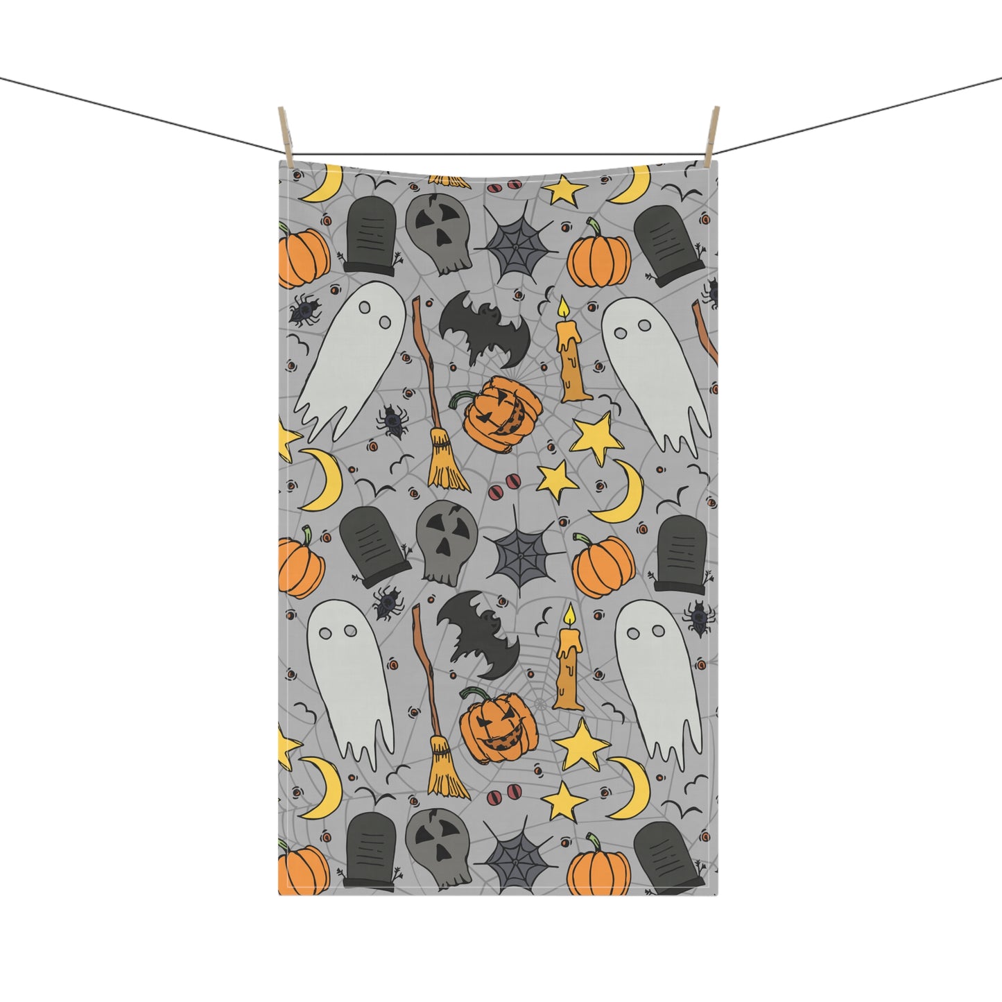Halloween Fun - Spooky Halloween Tea Towels, 18" x 30" Ghost Halloween Kitchen Towels, Fall Home Accents, Holiday Gift Idea, Whimsical Halloween Barware