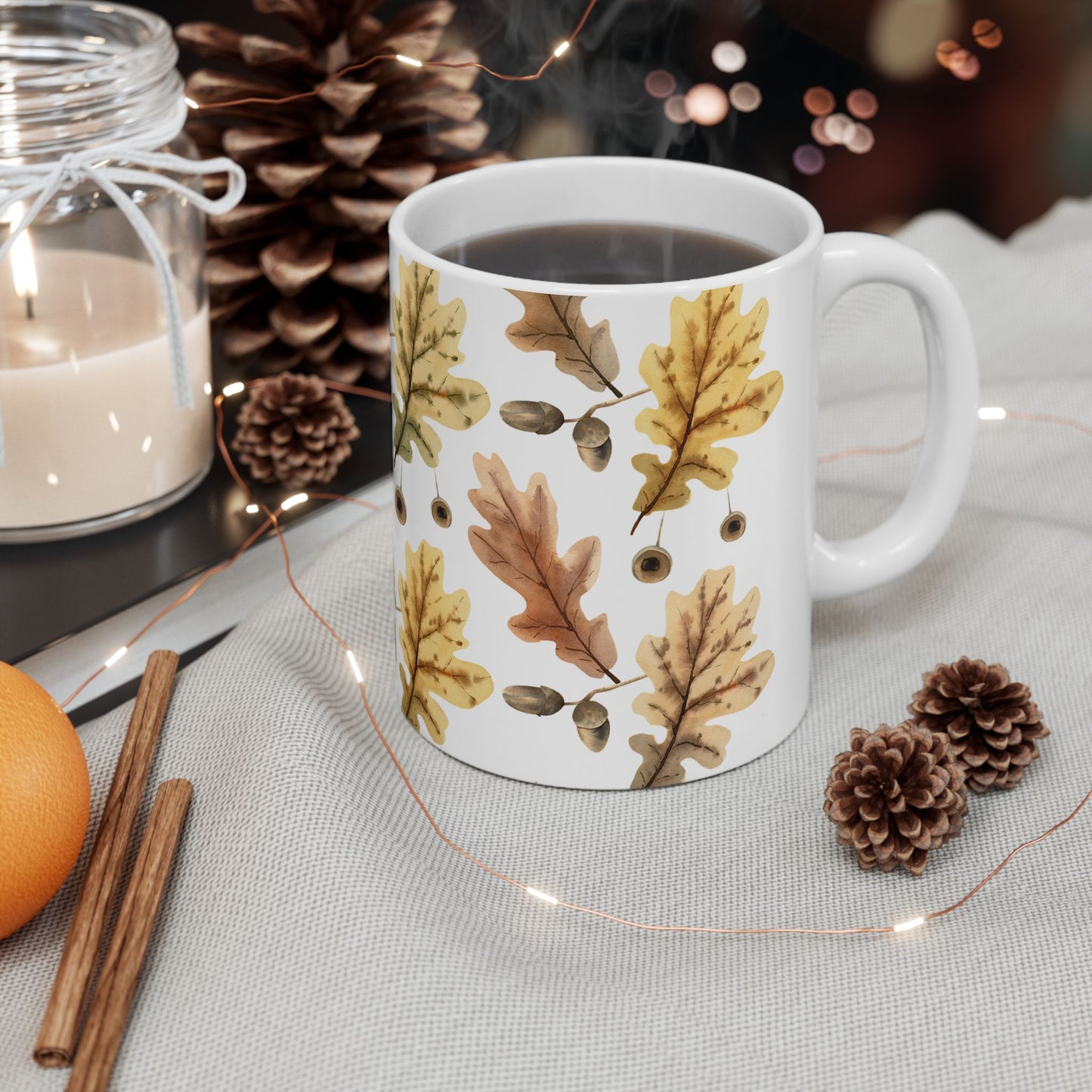 Oak Leaves Ceramic Mug - 11 oz. & 15 oz. options