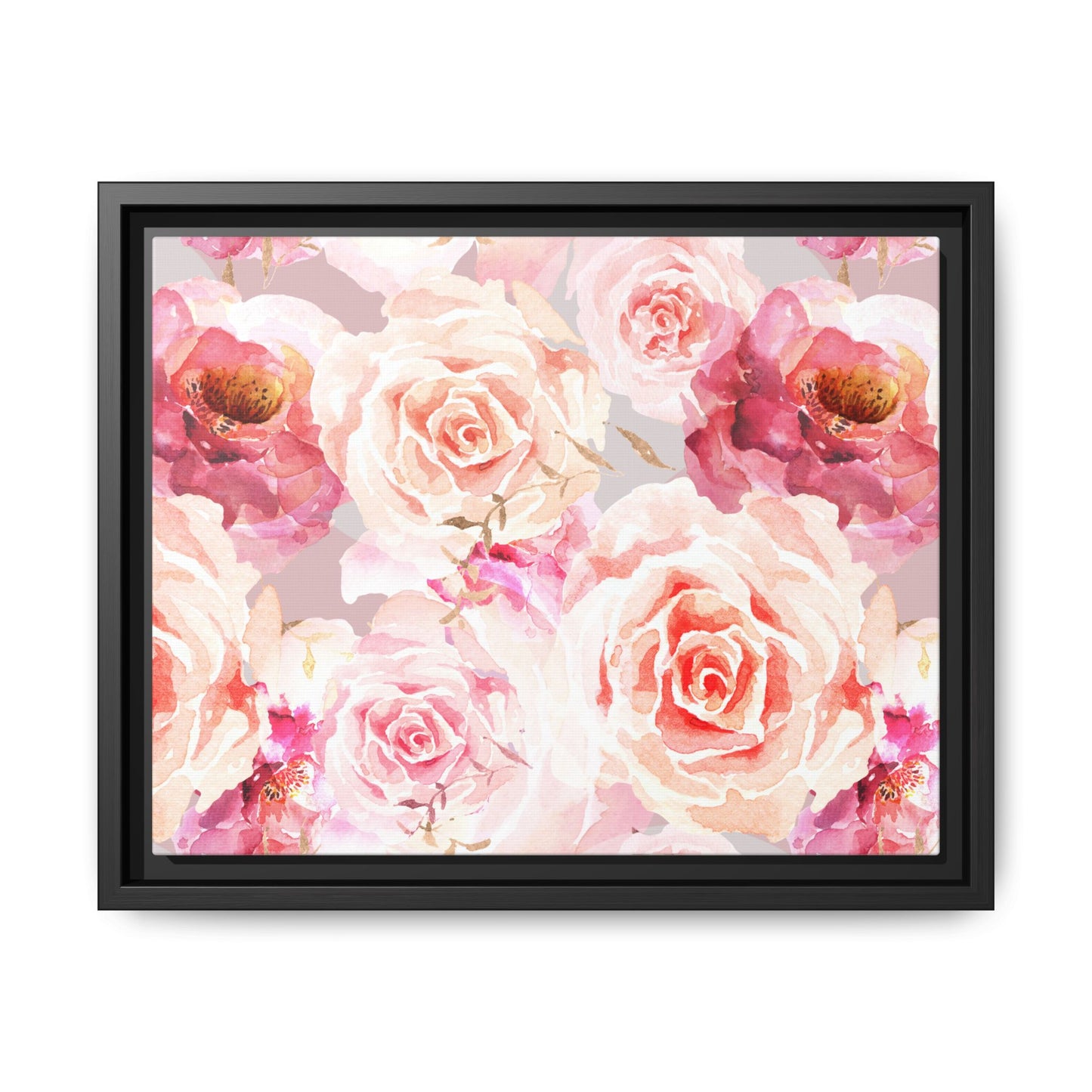 Bohemian Rose Framed Matte Canvas Art - Multiple Frame Colors & Size Options
