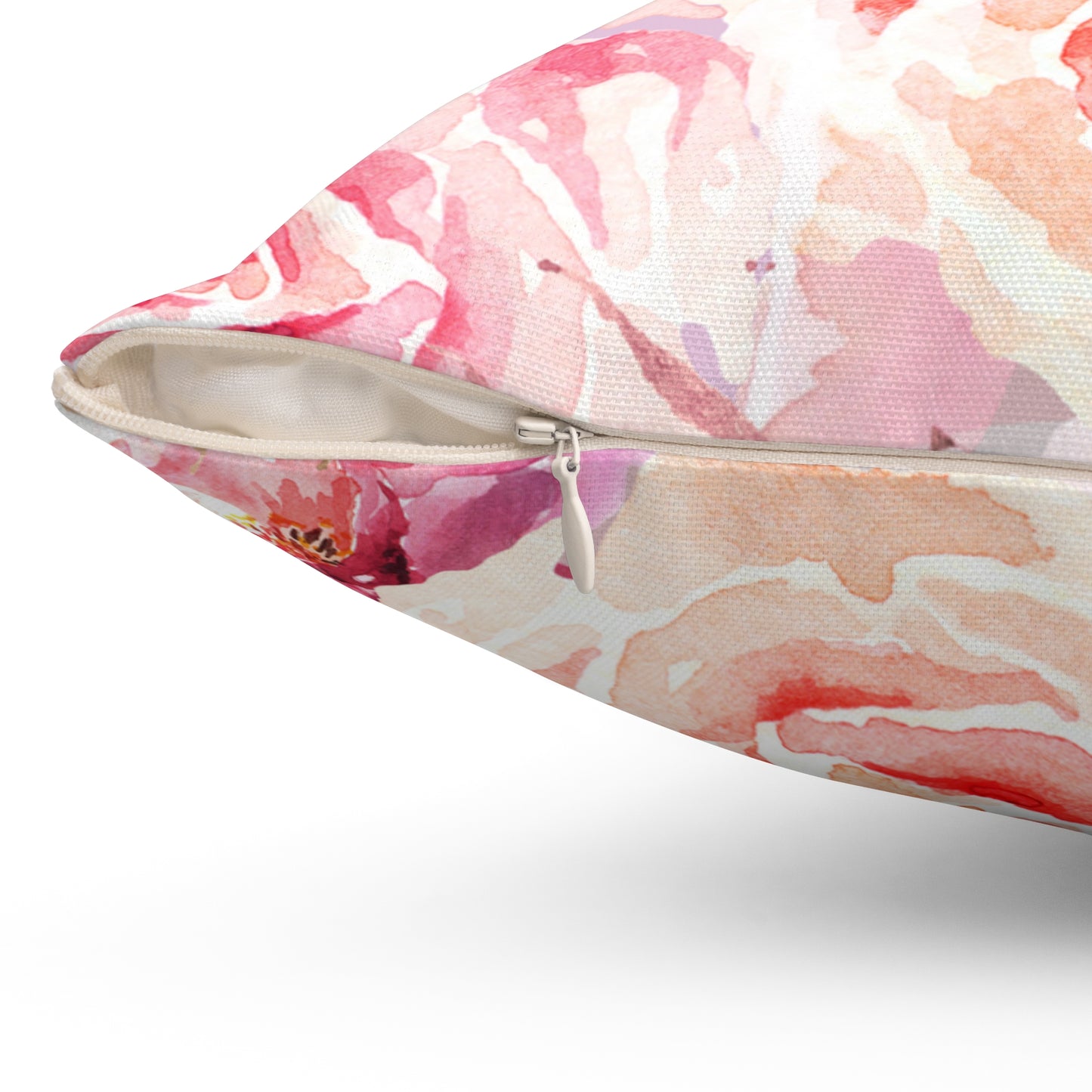 Bohemian Rose Printed Square Pillow Cover with Insert - Multiple Sizes (14"x14", 16"x16", 18"x18", 20"x20"), Includes insert and zipper closure