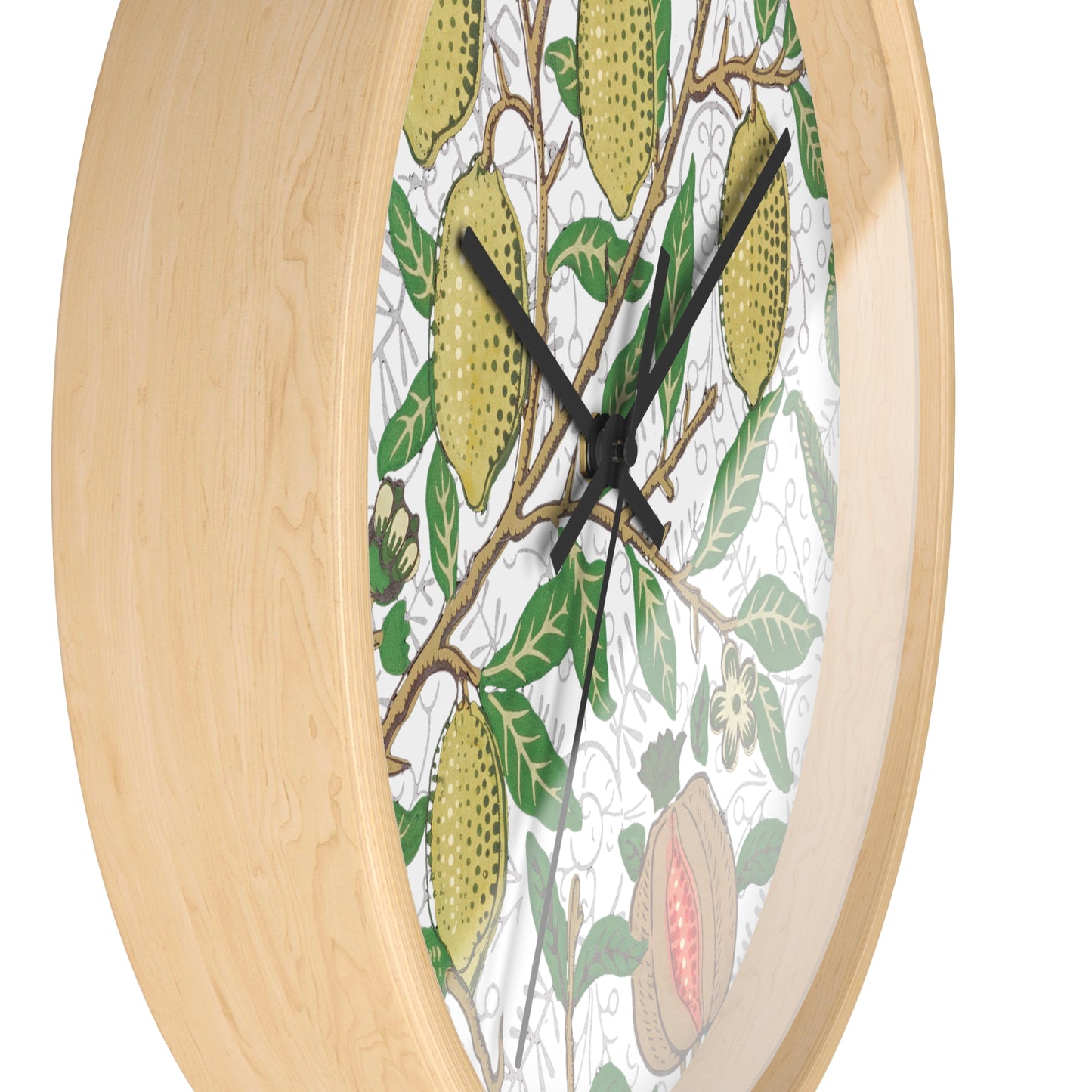 Lemon Verbena Wall Clock - Select from Black, White or Natural Wood Color