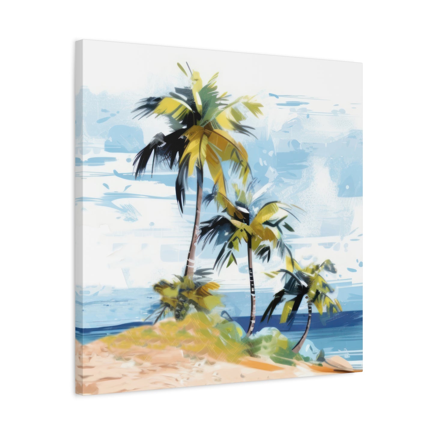 Tropical Retreat Canvas Wall Art Print - Multiple Sizing Options - Tropical Canvas Print, Coastal Wall Art, Beach Decor, Palm Tree Artwork