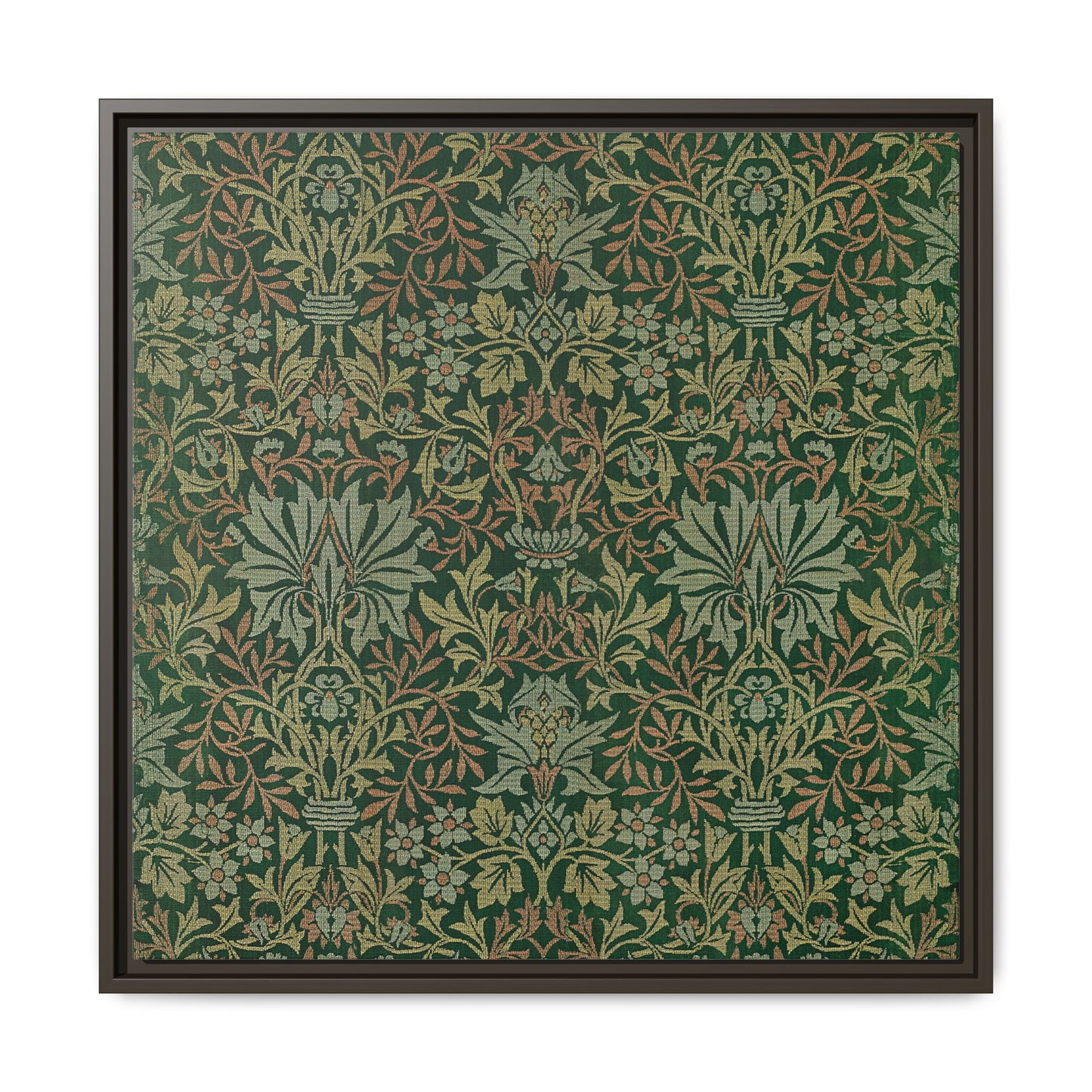 Flower Garden Framed Matte Canvas Art - Multiple Frame Colors & Size Options