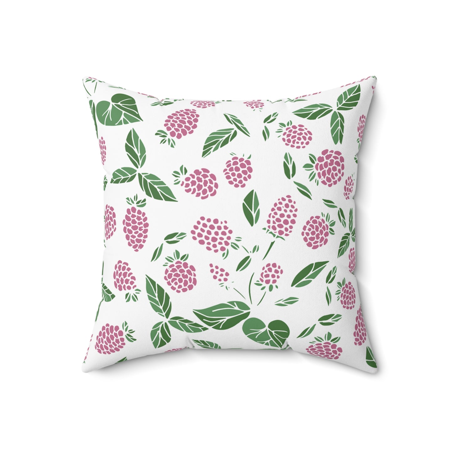 Pink Berry Printed Square Pillow Cover with Insert - Multiple Sizes (14"x14", 16"x16", 18"x18", 20"x20"), Includes insert and zipper closure