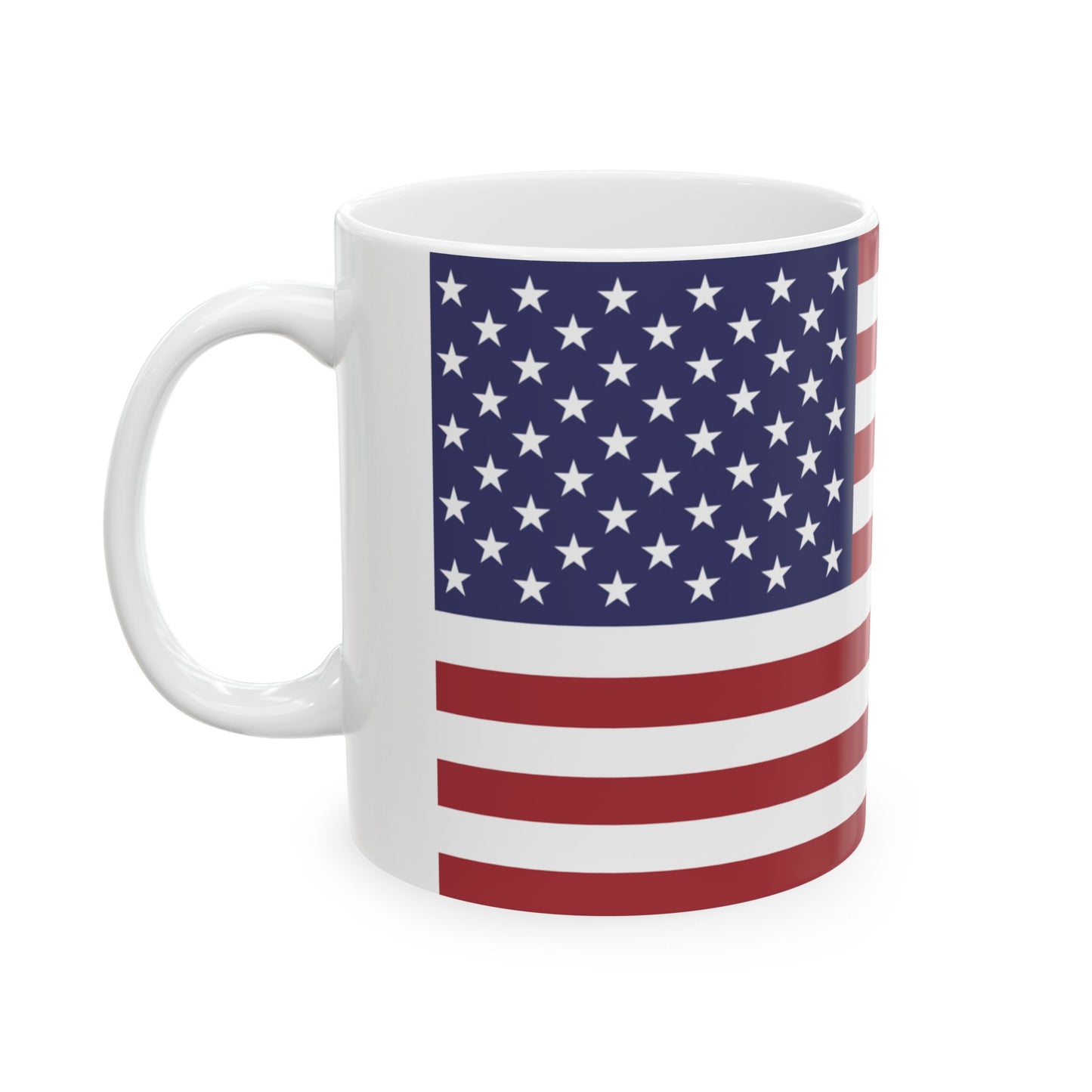 American Flag Mug - 11 oz. & 15 oz. size options - Patriotic Ceramic Mug | USA Flag Design for Coffee Lovers, 4th of July Gift, Home Decor, Tea Drinkware, Independence Day Celebration