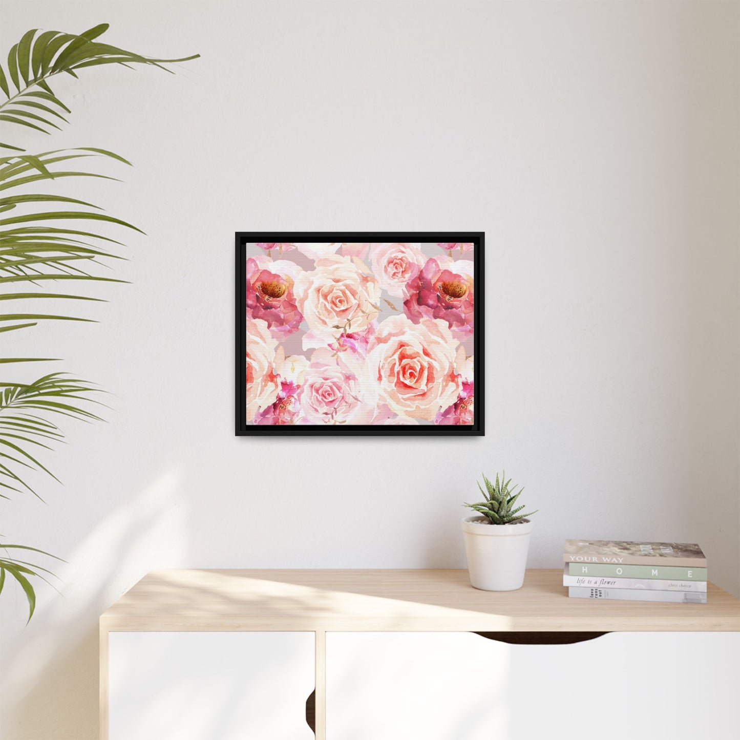 Bohemian Rose Framed Matte Canvas Art - Multiple Frame Colors & Size Options