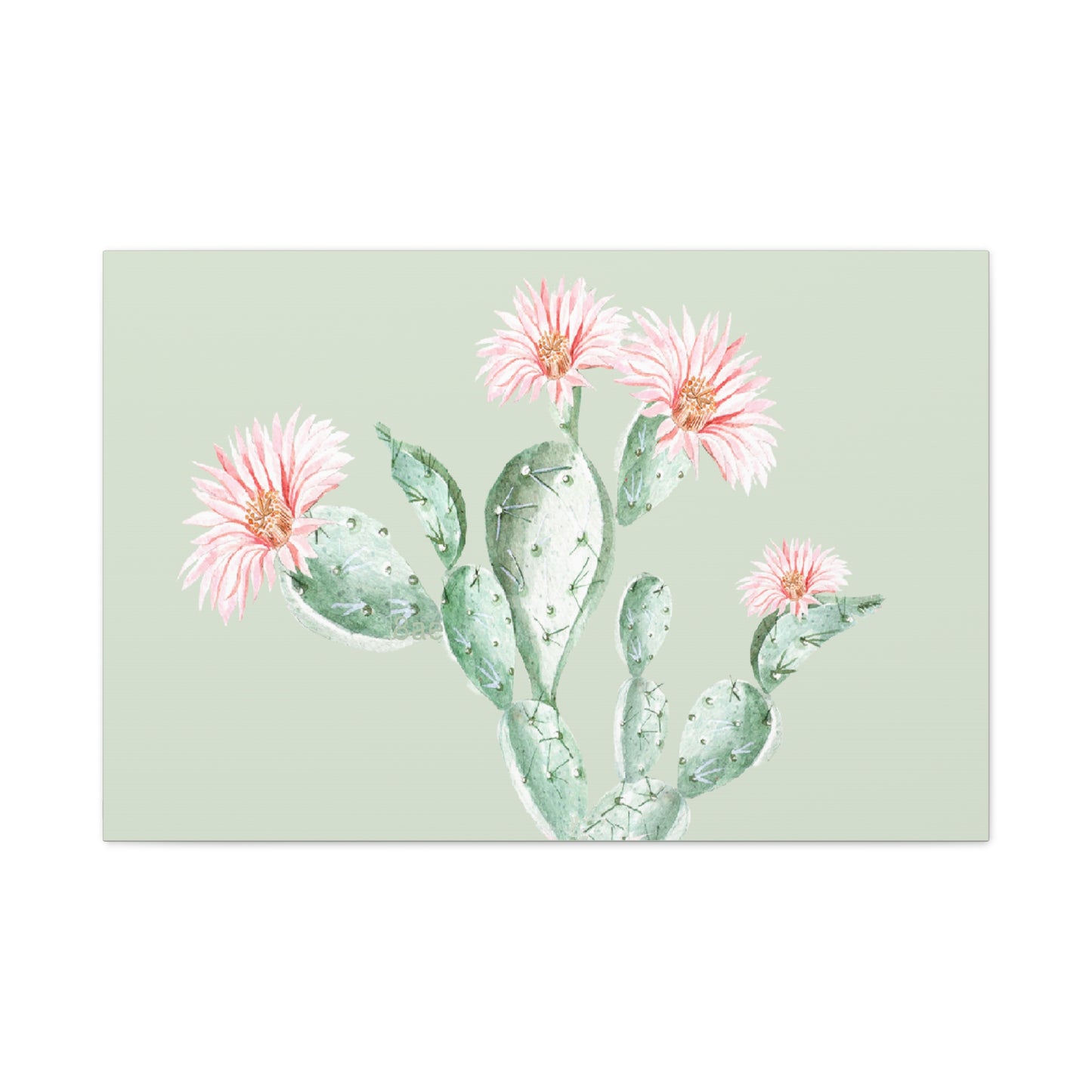 Cactus Flower Canvas Art Wall Print - Multiple Sizing Options - Cactus Floral Art Canvas, Western Home Decor, Nature Lovers Gift, Cactus Artwork