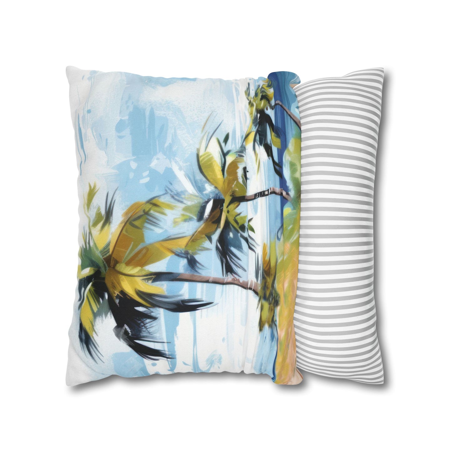 Tropical Retreat Printed Square Pillow Cover (no insert) - Multiple Sizes (14"x14", 16"x16", 18"x18", 20"x20"), Includes zipper closure