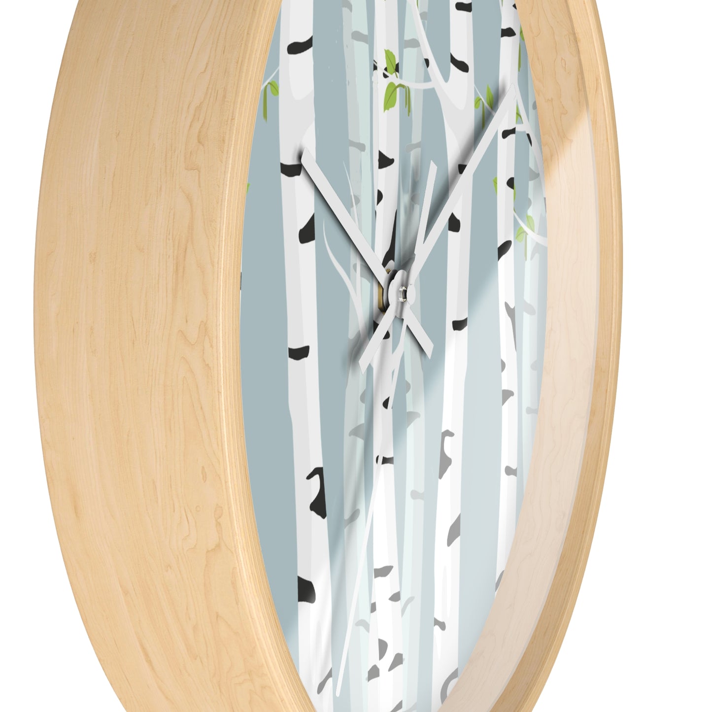 White Birch Wall Clock - Select from Black, White or Natural Wood Color