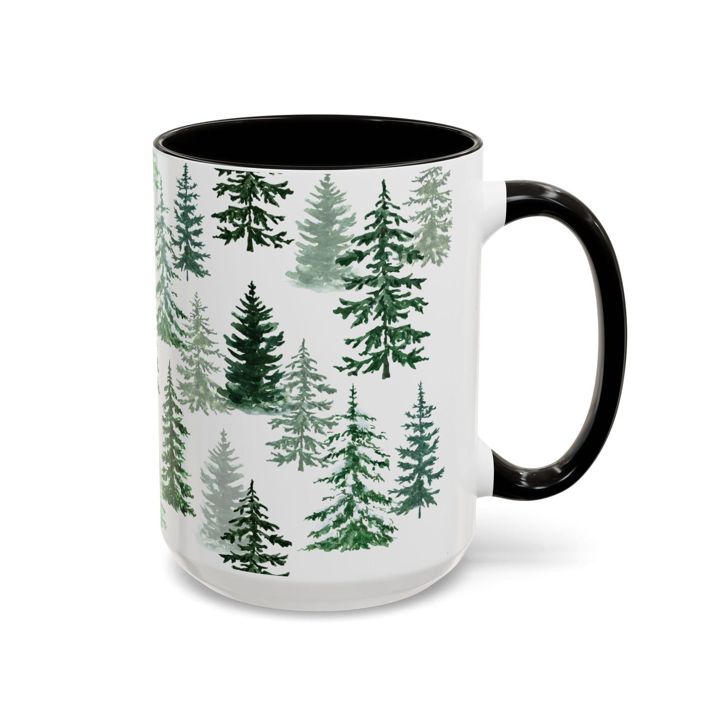 Fraser Fir Mug, 11 oz. & 15 oz. size options, Black or Green options - Christmas Mugs, Winter Coffee Mug, Christmas Coffee Cup Gift