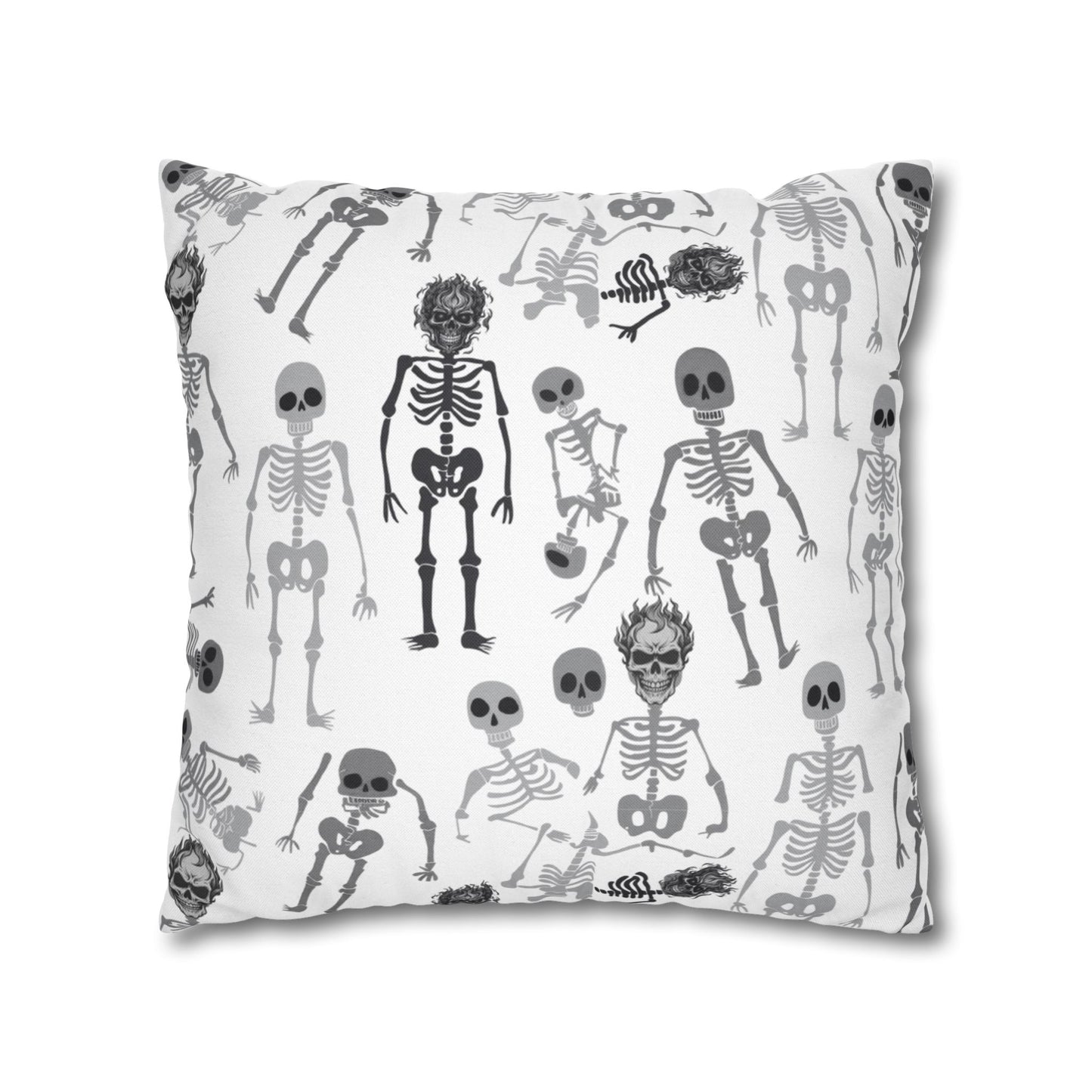 Skeletons Pillow Cover (no insert) - Multiple Sizes (14"x14", 16"x16", 18"x18", 20"x20") - Halloween Home Decor, Skeleton Throw Pillow, Halloween Throw Pillow Cover, Spooky Gift Idea, Unique Pillow Cover - Price for 1 pillow cover
