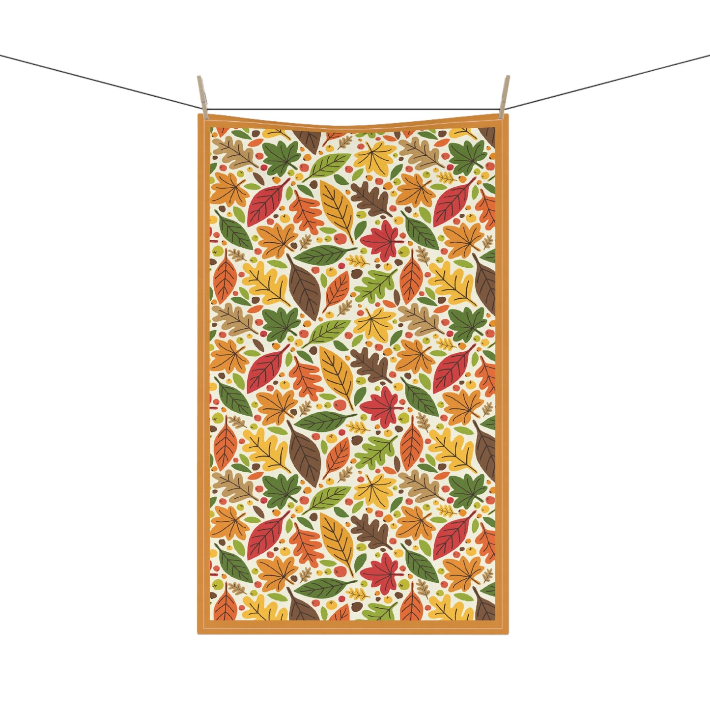 Fall Leaves Tea Towels, 100% Cotton Twill - Fall Autumn Kitchen Towels, Cotton Leaves Kitchen Towels, Thanksgiving Tea Towel, Gift for Housewarming, Kitchen Towel Decor - Priced per towel