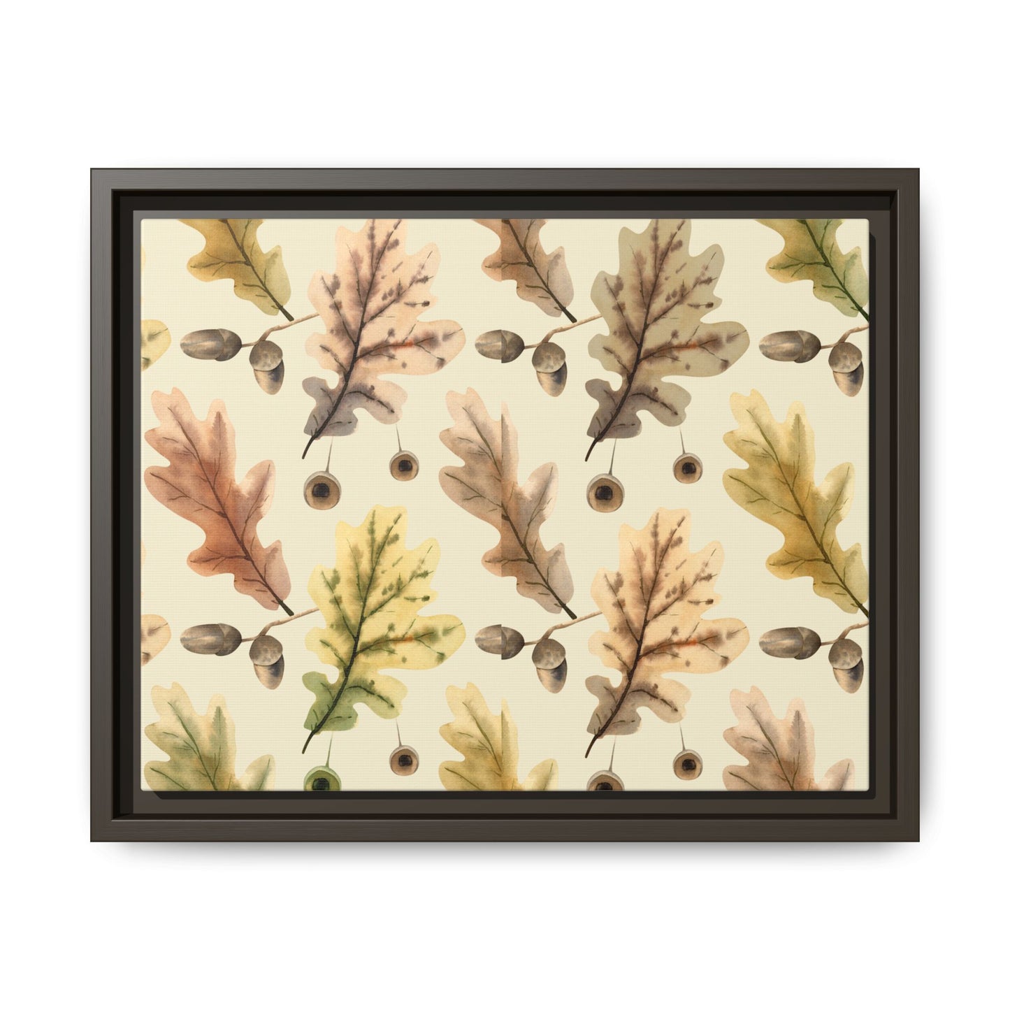 Oak Leaves Framed Matte Canvas Art - Multiple Frame Colors & Size Options