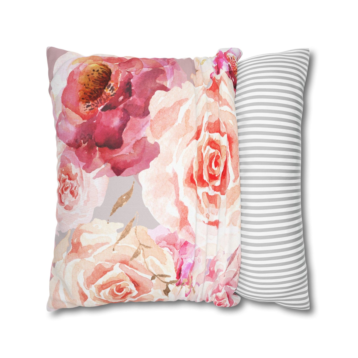 Bohemian Rose Printed Square Pillow Cover (no insert) - Multiple Sizes (14"x14", 16"x16", 18"x18", 20"x20"), Includes zipper closure