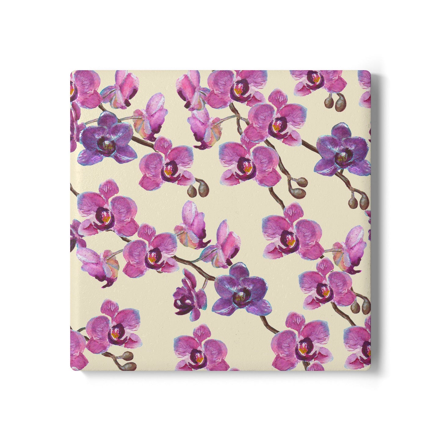 Vanilla Orchid - Ceramic Tile Coaster, Cork Backed - Round or Square Size Choices, Perfect for Home Decor & Gifts - Priced per coaster