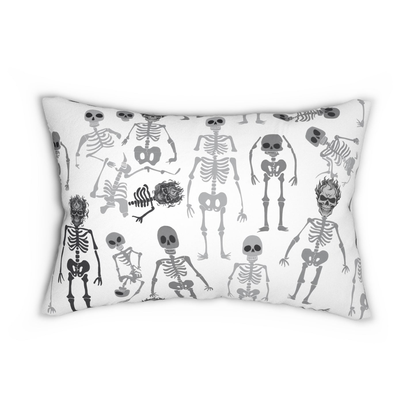 Skeletons Halloween Lumbar Pillow, Spooky Home Decor, Gift for Halloween, Skeleton Throw Pillow, Halloween Accent Pillow - Price for 1 pillow