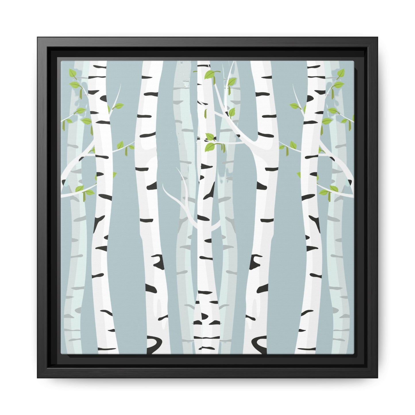 White Birch Framed Matte Canvas Art - Multiple Frame Colors & Size Options