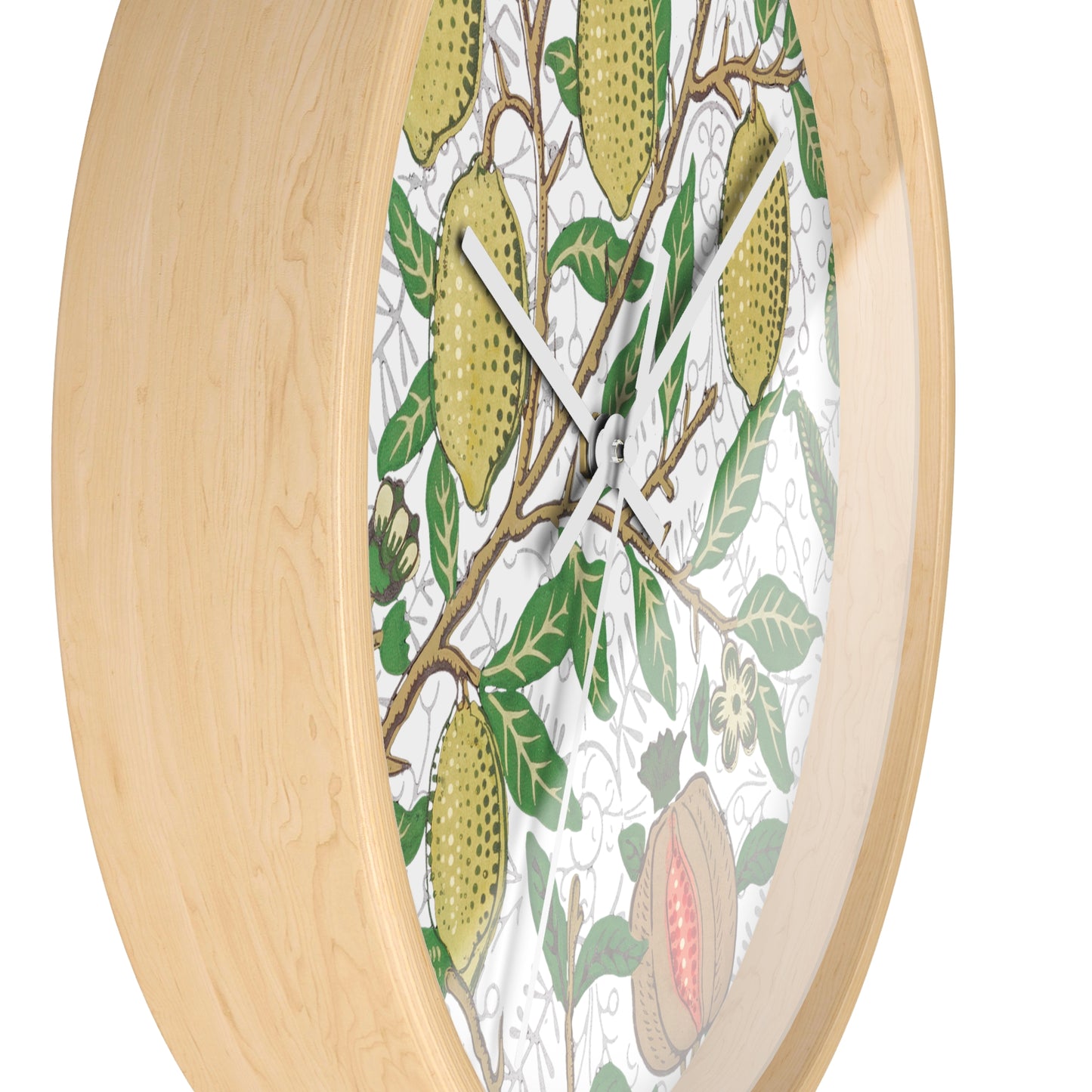 Lemon Verbena Wall Clock - Select from Black, White or Natural Wood Color