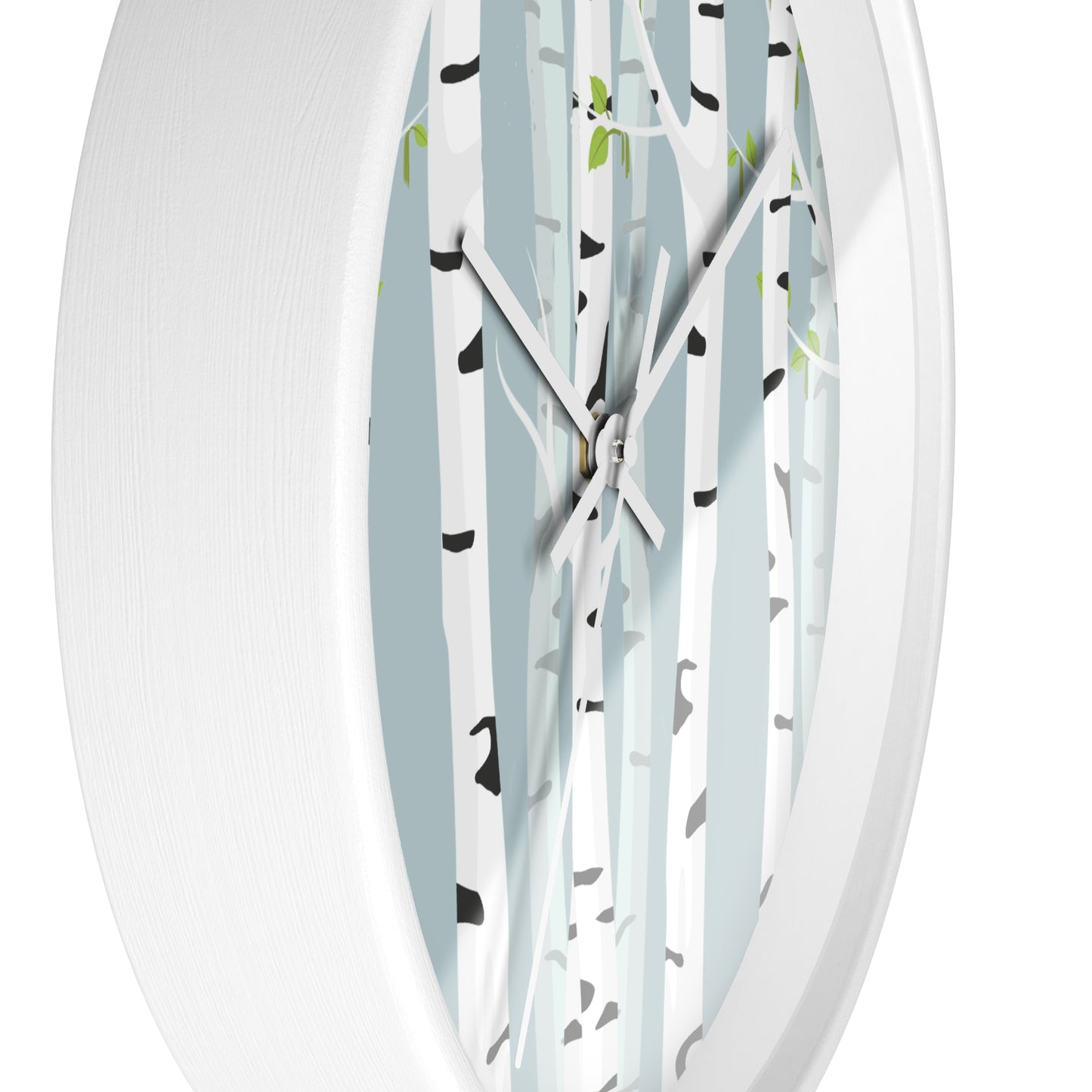 White Birch Wall Clock - Select from Black, White or Natural Wood Color