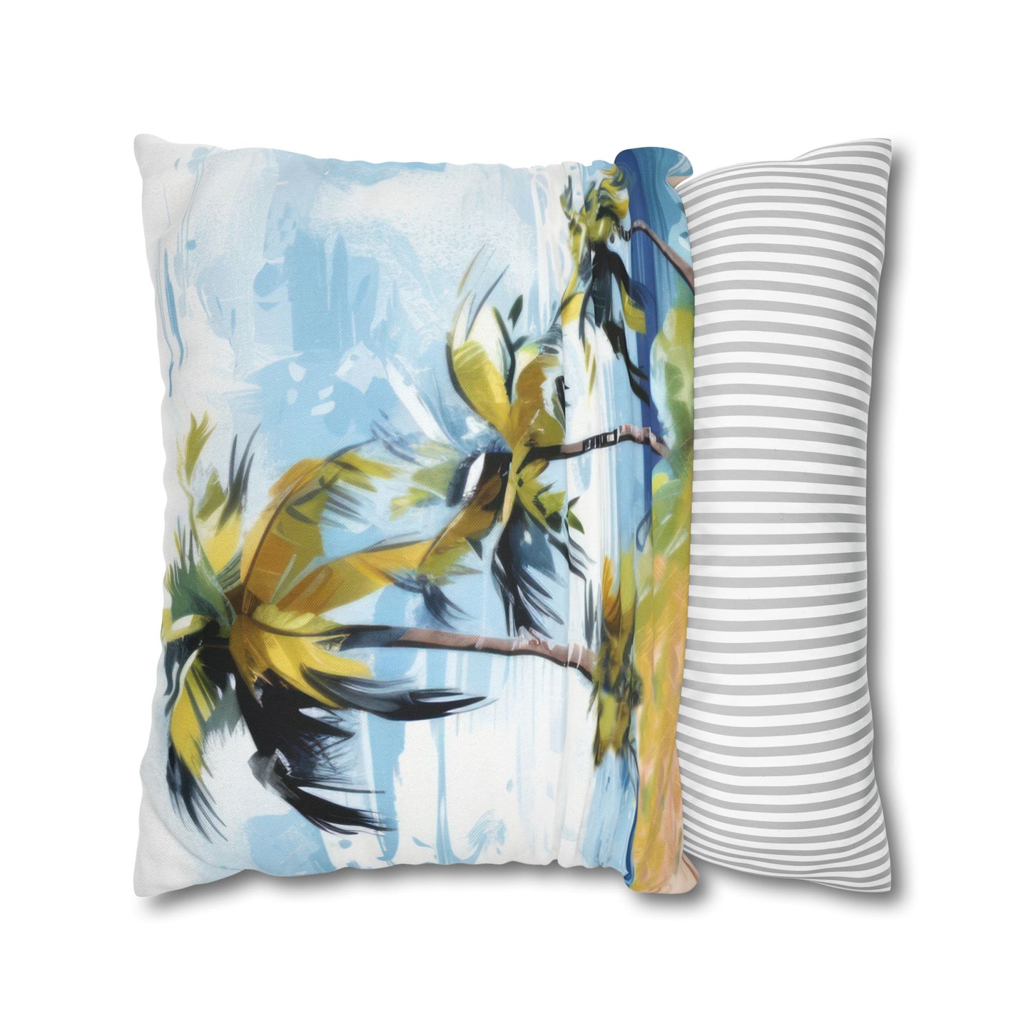 Tropical Retreat Printed Square Pillow Cover (no insert) - Multiple Sizes (14"x14", 16"x16", 18"x18", 20"x20"), Includes zipper closure