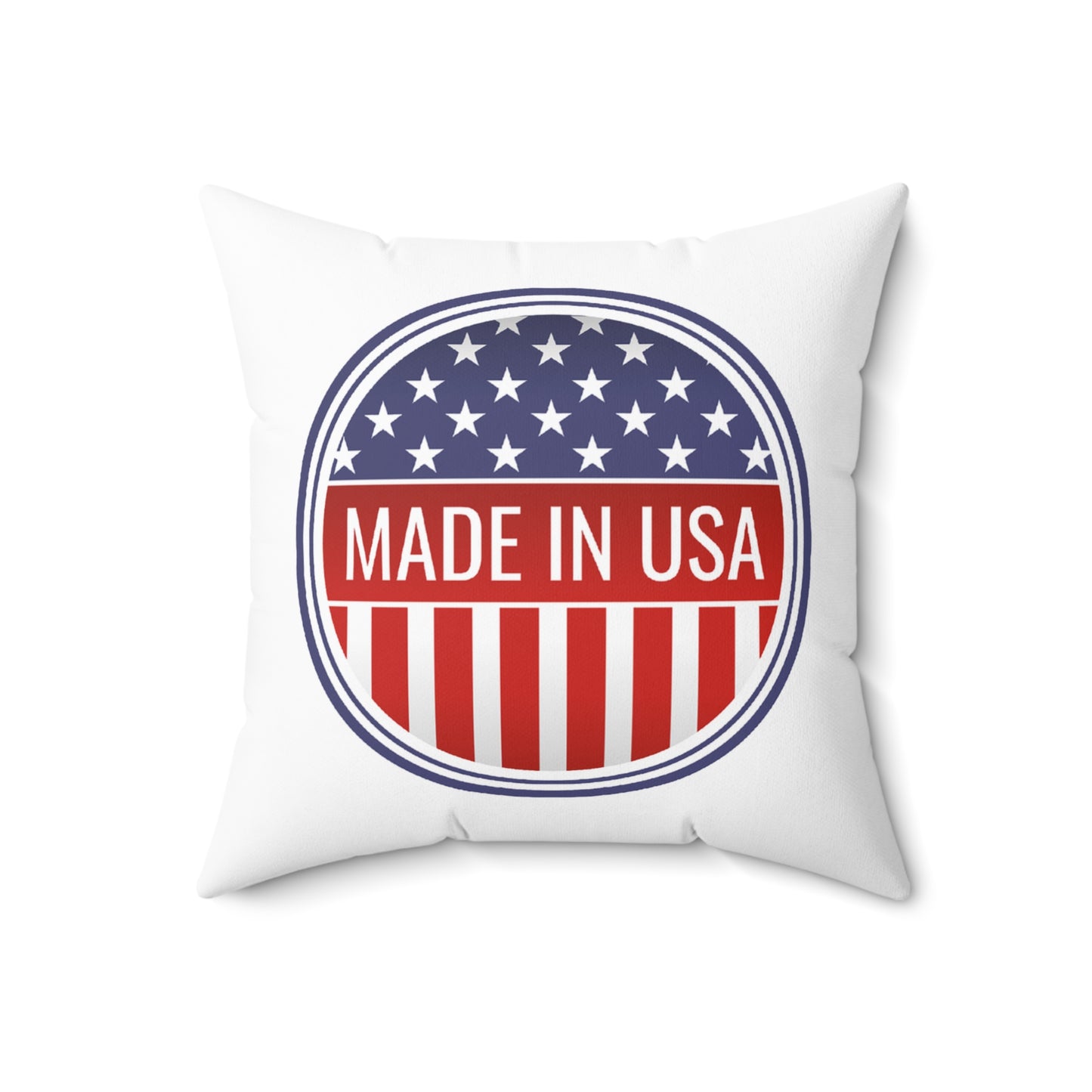 Made in USA Printed Square Pillow Cover with Insert - Multiple Sizes (14"x14", 16"x16", 18"x18", 20"x20"), Includes insert and zipper closure - Patriotic Square Pillow, Made in USA Home Decor, Independence Day Gift