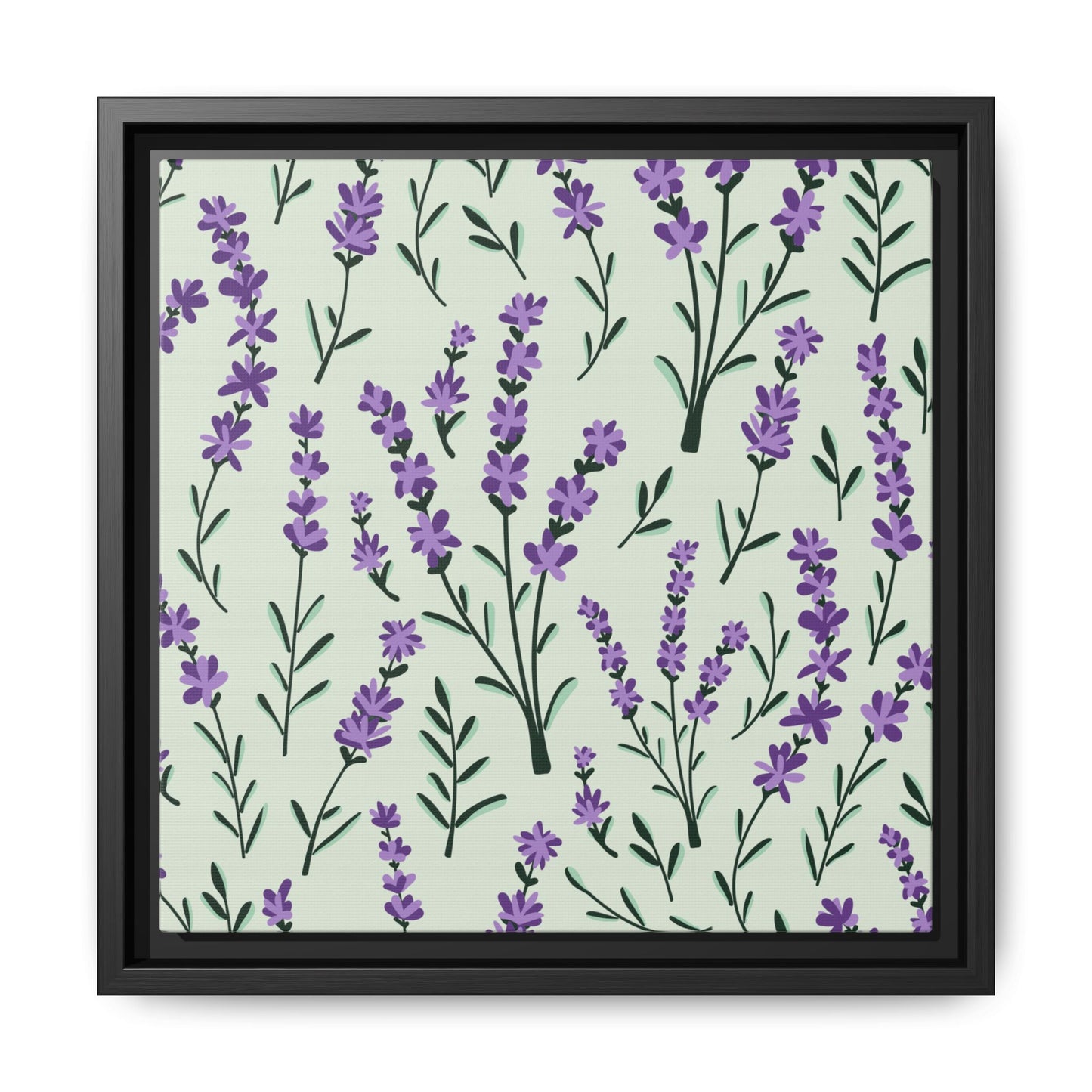 Lavender Sage Framed Matte Canvas Art - Multiple Frame Color & Size Options