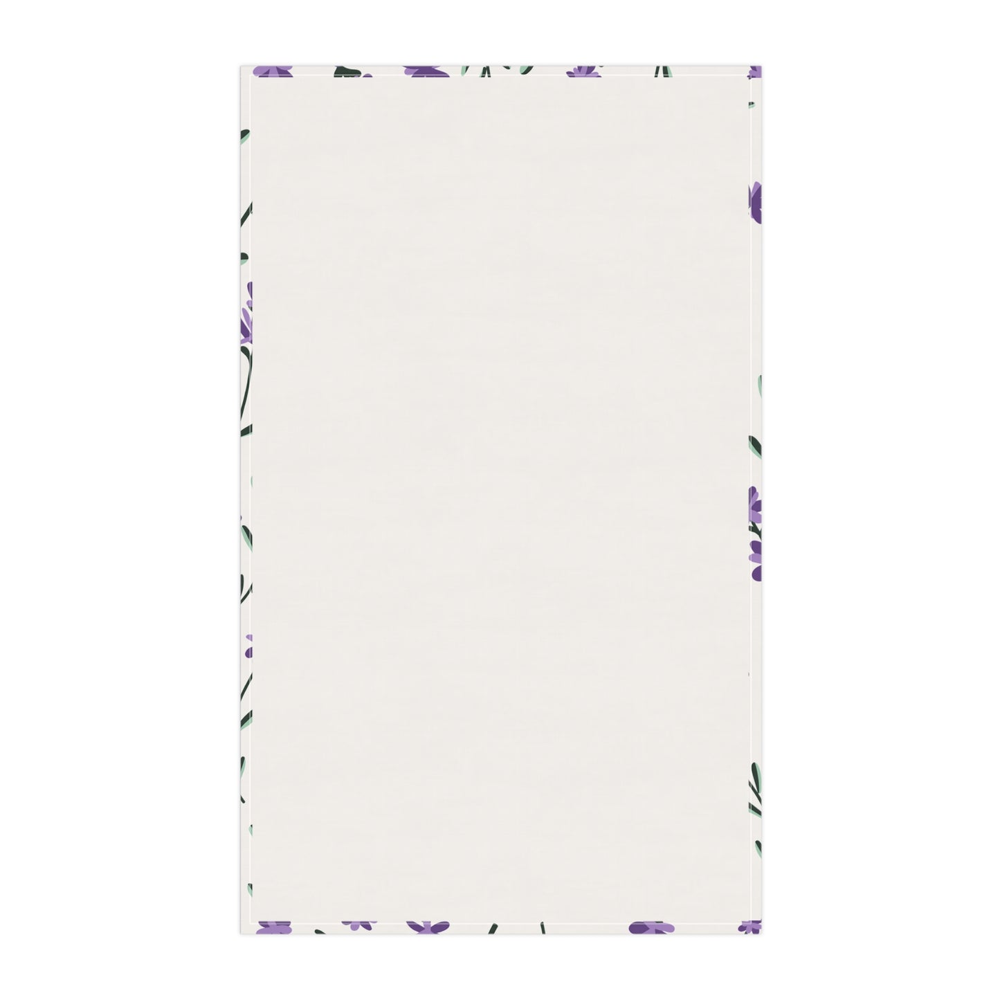 Lavender White Printed Tea Towels - 100% Cotton Twill, 18" x 30"