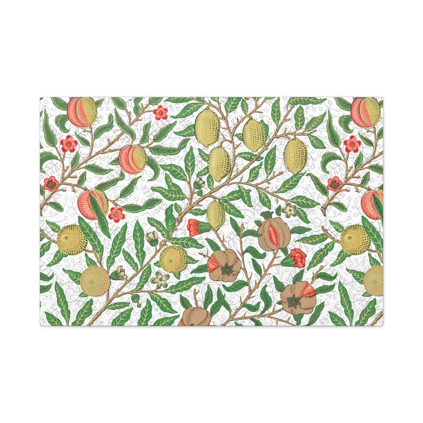 Lemon Verbena Canvas Art Print - Multiple Sizing Options - Stretched Canvas Wall Art, Botanical Wall Decor, Nature Art Print, Flower & Fruit Design, Fruit Illustration by Morris