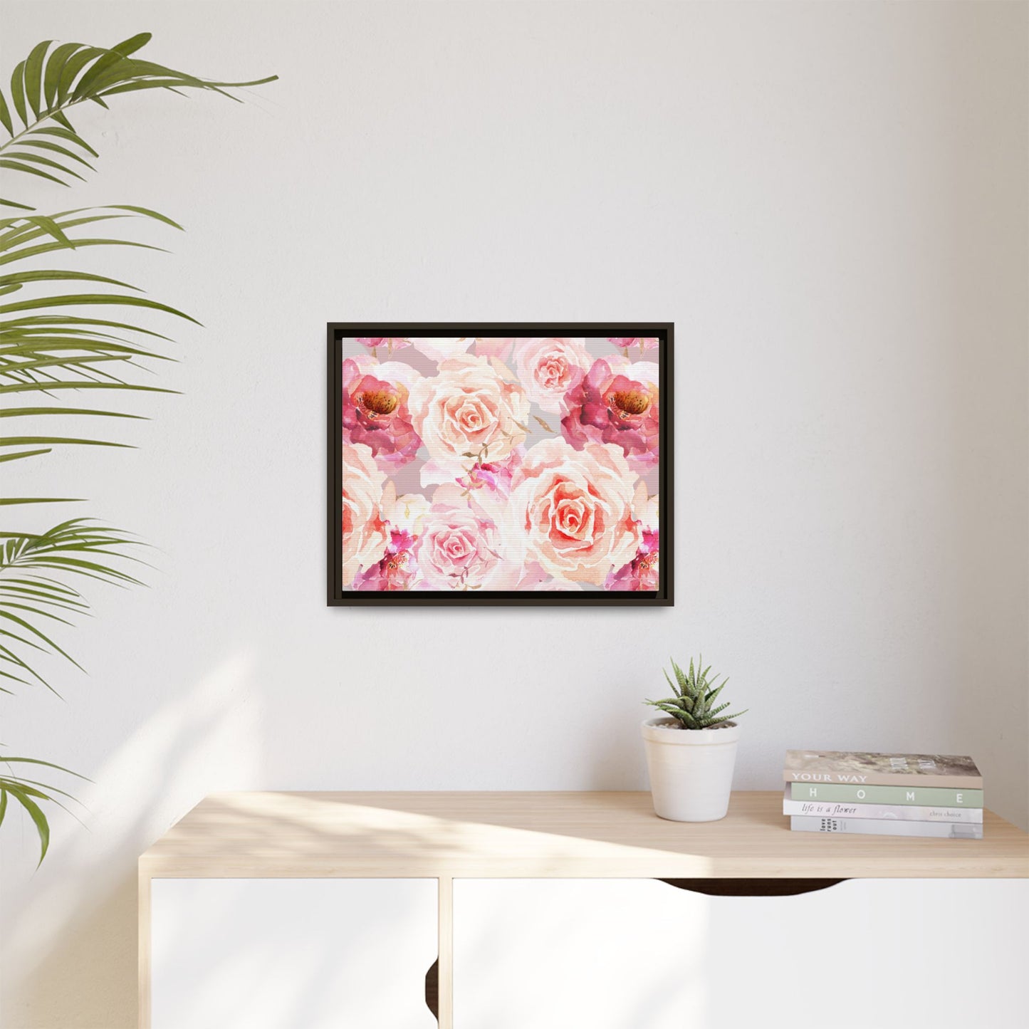 Bohemian Rose Framed Matte Canvas Art - Multiple Frame Colors & Size Options