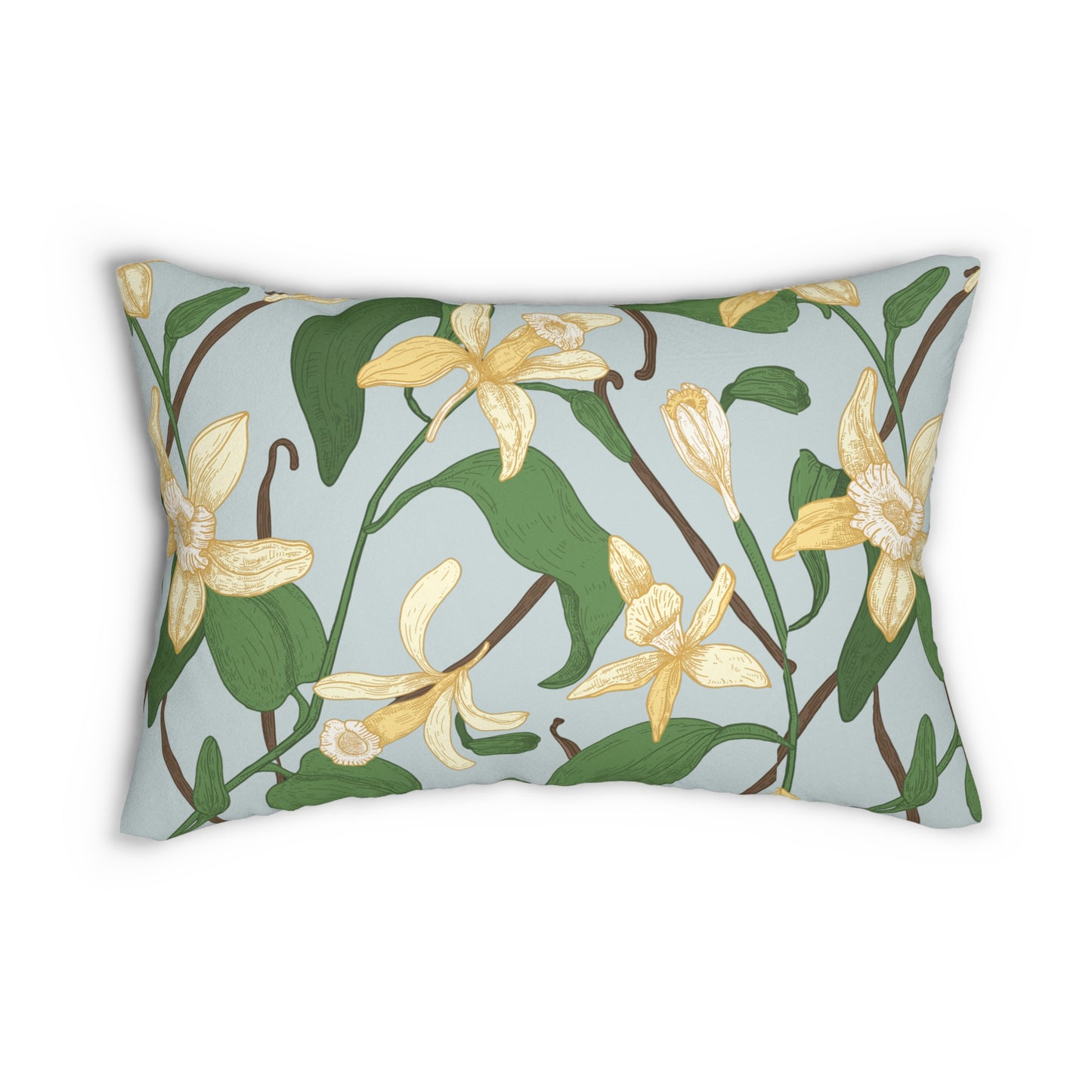Vanilla Bean Printed Lumbar Pillow with Insert (20" x 14") - Includes insert and zipper closure