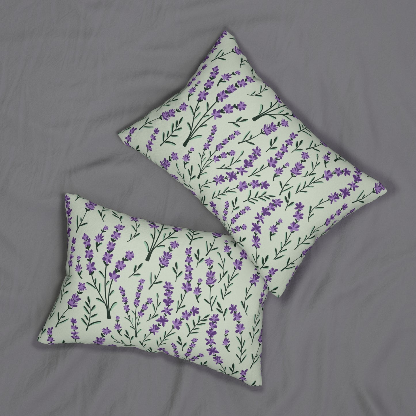 Lavender Sage Printed Lumbar Pillow with Insert (20" x 14") - Includes insert and zipper closure