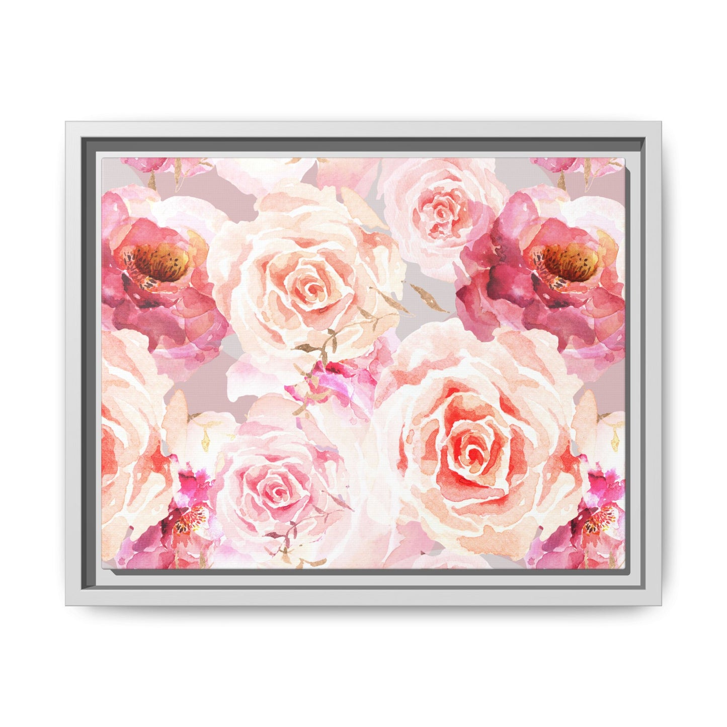 Bohemian Rose Framed Matte Canvas Art - Multiple Frame Colors & Size Options