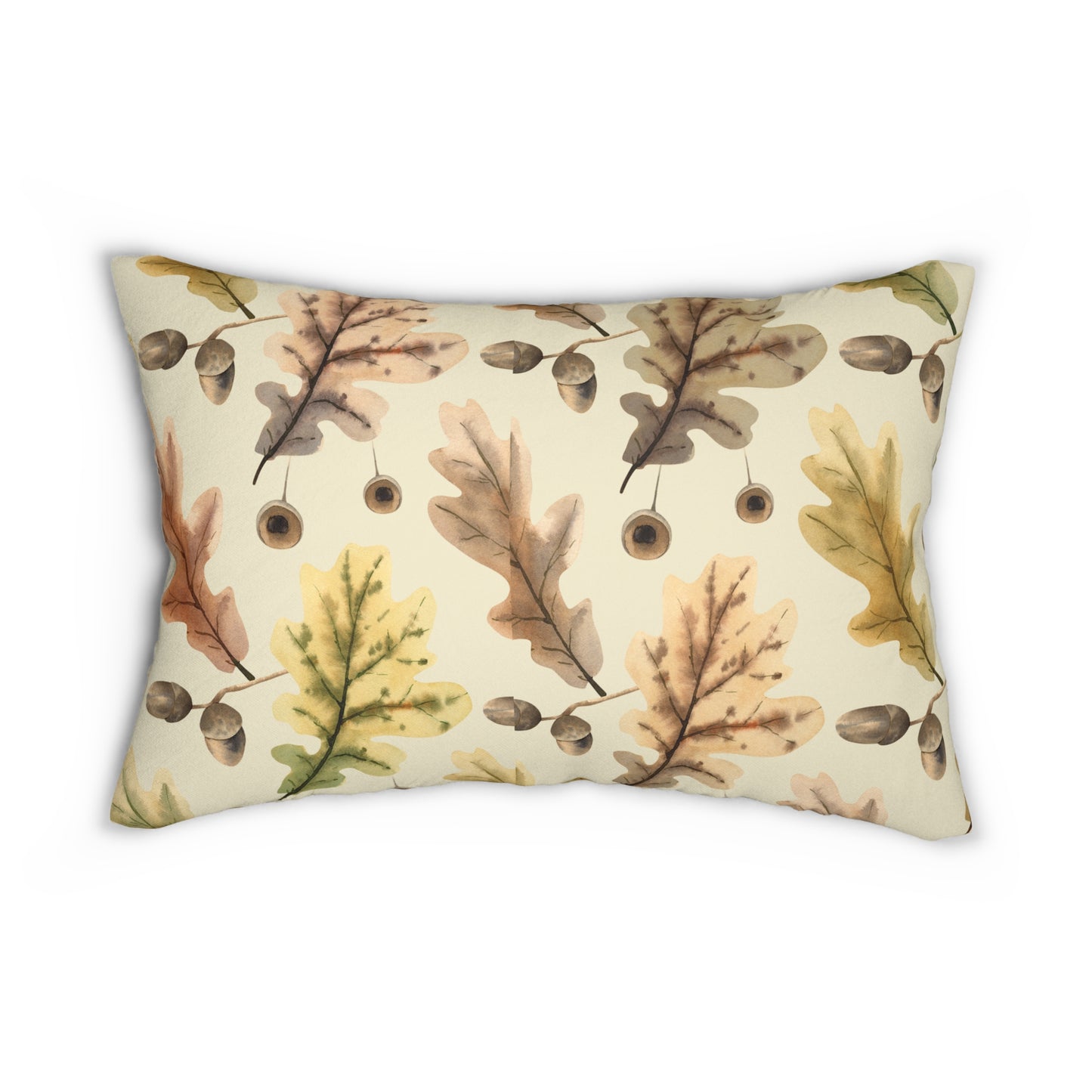 Oak Leaves Printed Lumbar Pillow with Insert (20" x 14") - Includes insert and zipper closure