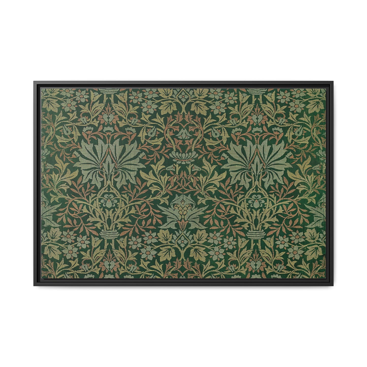 Flower Garden Framed Matte Canvas Art - Multiple Frame Colors & Size Options
