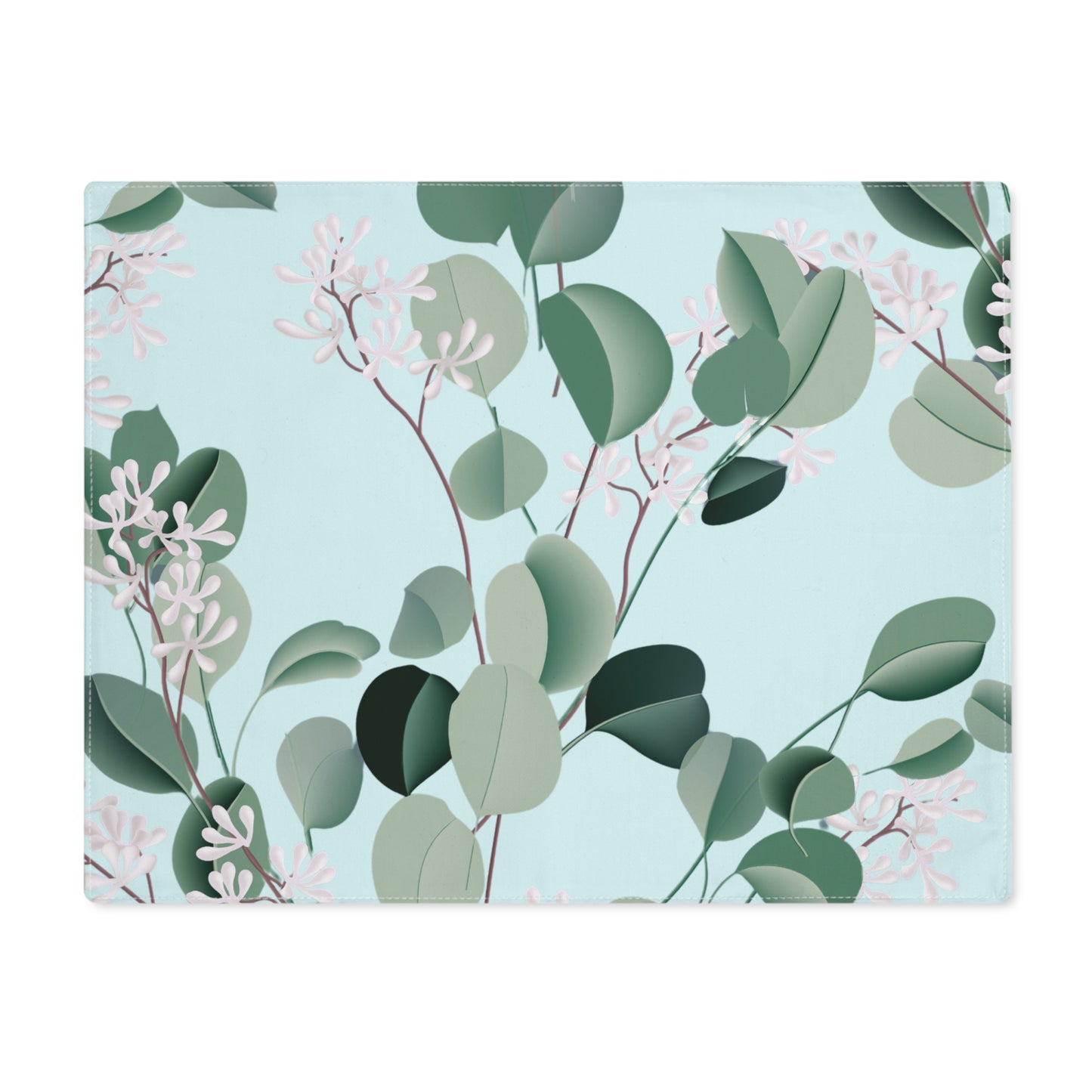 Spa Day Placemat, 18" × 14" Cotton Twill - 1 count - Botanical Eucalyptus Design, Housewarming Gift, Kitchen and Dining