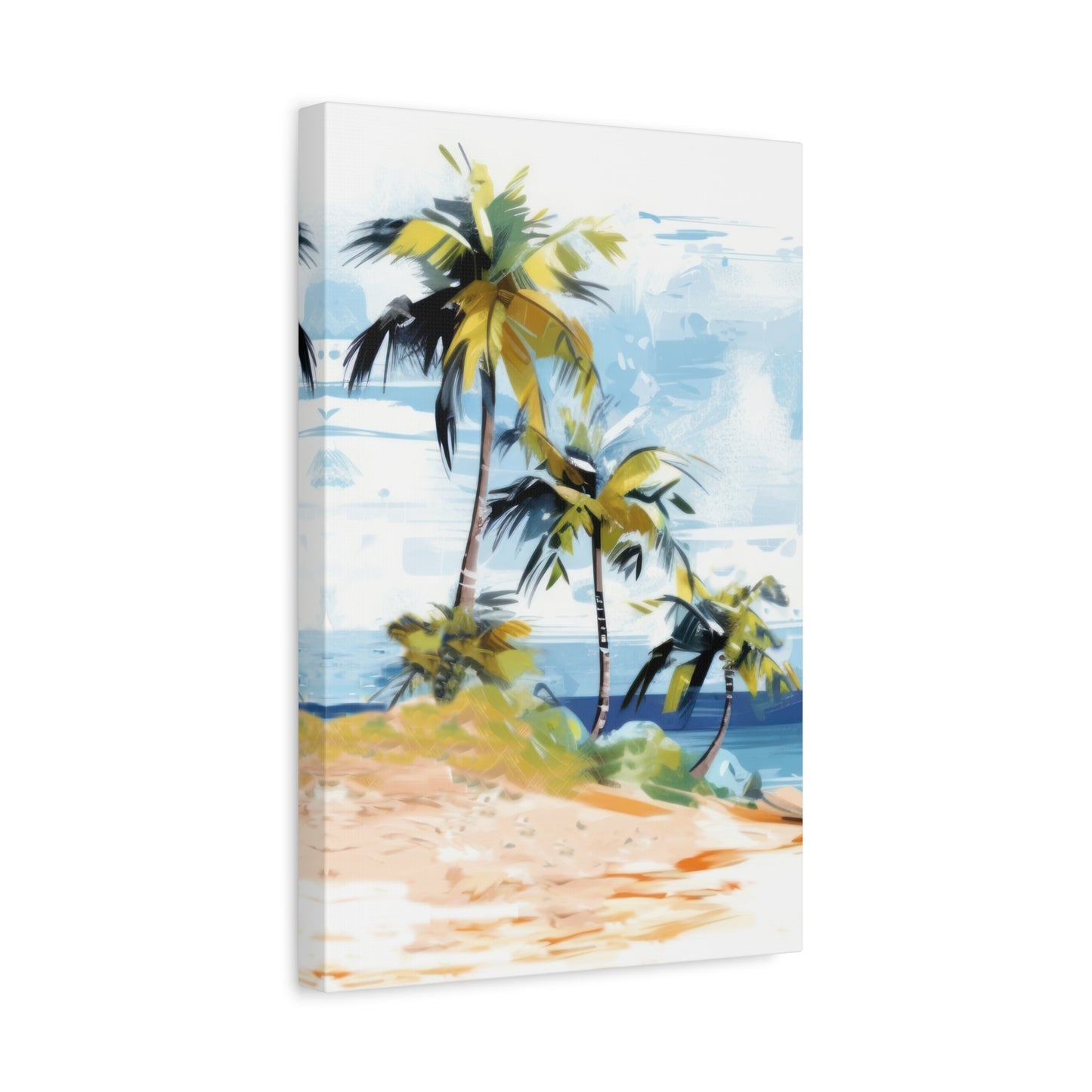 Tropical Retreat Canvas Wall Art Print - Multiple Sizing Options - Tropical Canvas Print, Coastal Wall Art, Beach Decor, Palm Tree Artwork