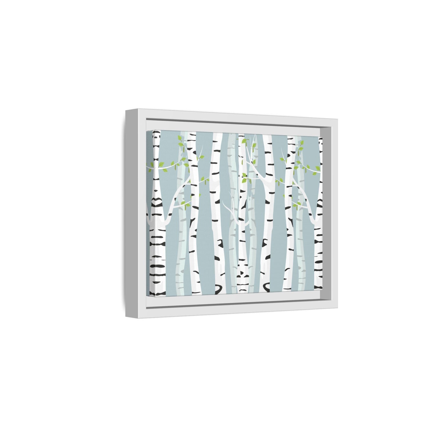 White Birch Framed Matte Canvas Art - Multiple Frame Colors & Size Options