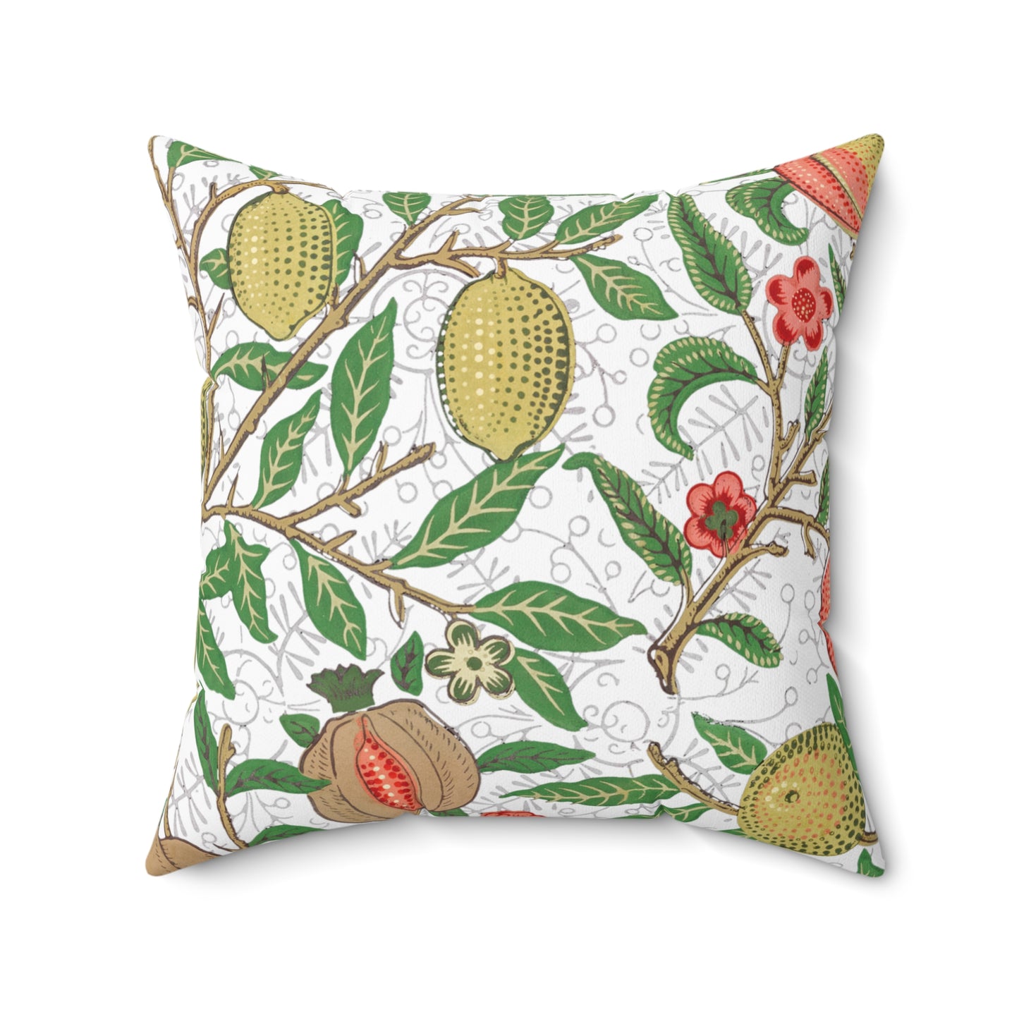 Lemon Verbena Printed Square Pillow Cover with Insert - Multiple Sizes (14"x14", 16"x16", 18"x18", 20"x20"), Includes insert and zipper closure