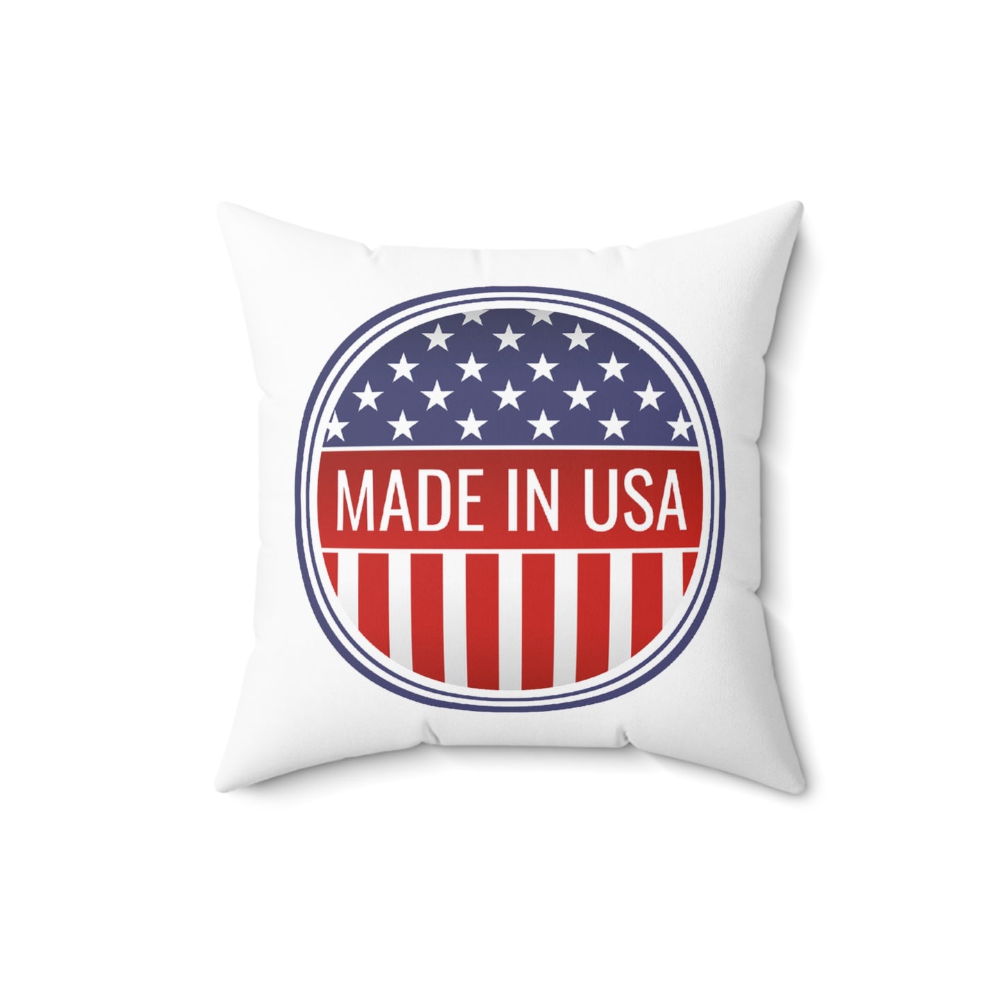 Made in USA Printed Square Pillow Cover with Insert - Multiple Sizes (14"x14", 16"x16", 18"x18", 20"x20"), Includes insert and zipper closure - Patriotic Square Pillow, Made in USA Home Decor, Independence Day Gift