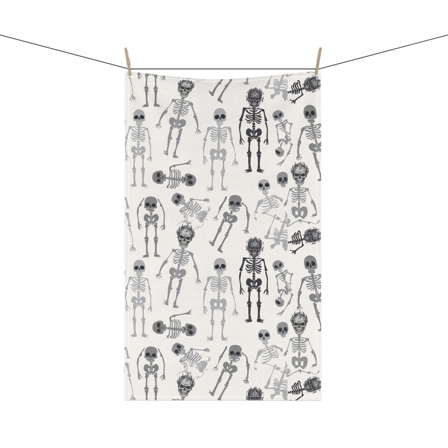 Skeletons Tea Towels, 18" x 30" Spooky Skeleton Tea Towels, Halloween Home Decor, Kitchen Halloween Towels, Fun Skeleton Home Decor, Halloween Party Accessories - Priced per Towel