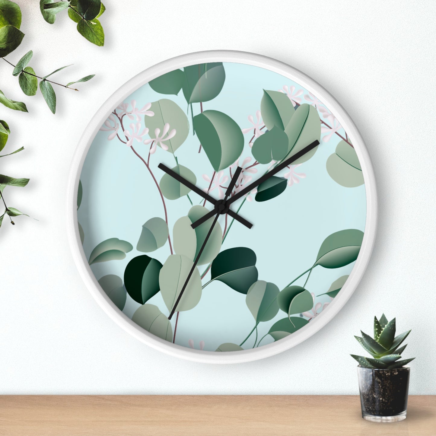 Spa Day Wall Clock - Select from Black, White or Natural Wood Color