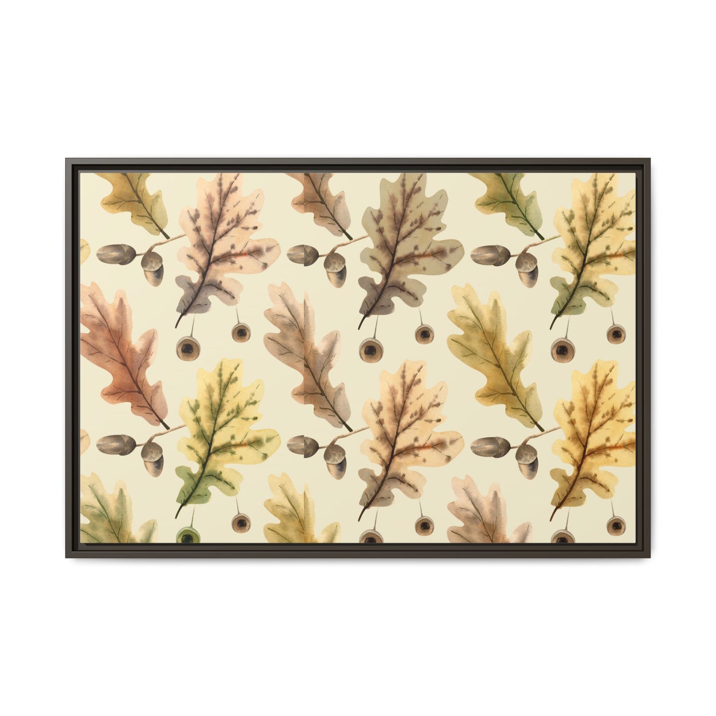 Oak Leaves Framed Matte Canvas Art - Multiple Frame Colors & Size Options