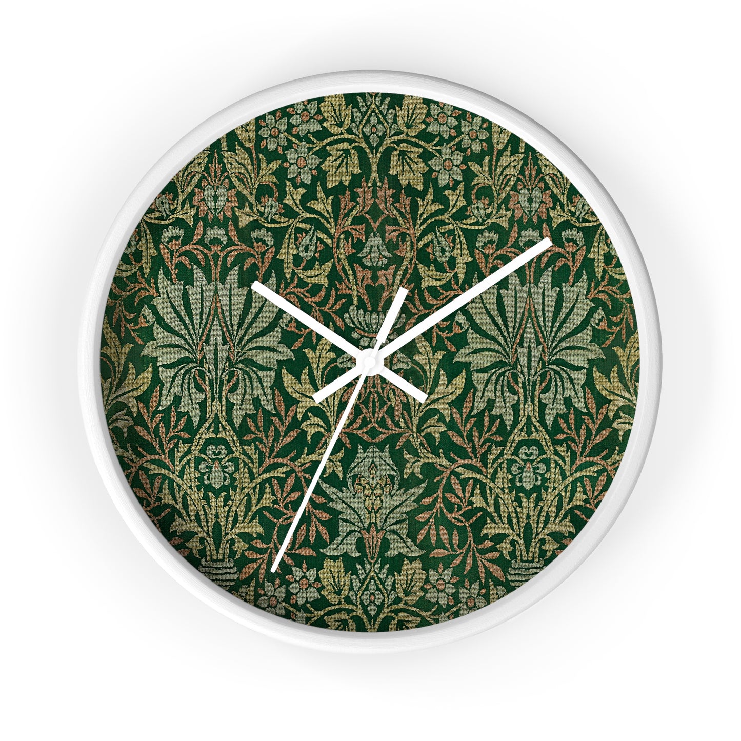 Flower Garden Wall Clock - Select from Black, White or Natural Wood Color
