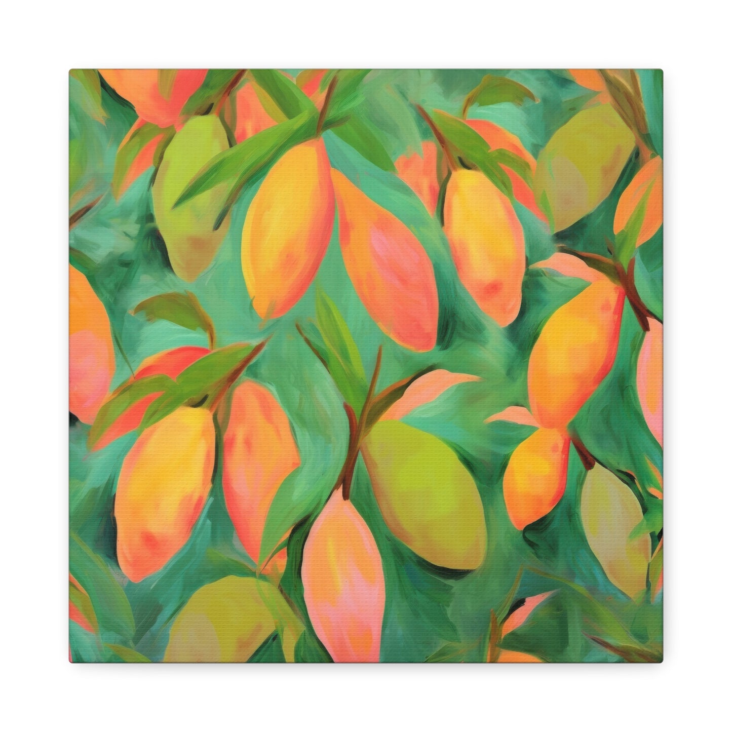 Mangoes Canvas Art Print - Multiple Sizing Options - Vibrant Mango Canvas Wall Art Print, Colorful Wall Decor, Perfect for Gifts, Mango Lover's Decor