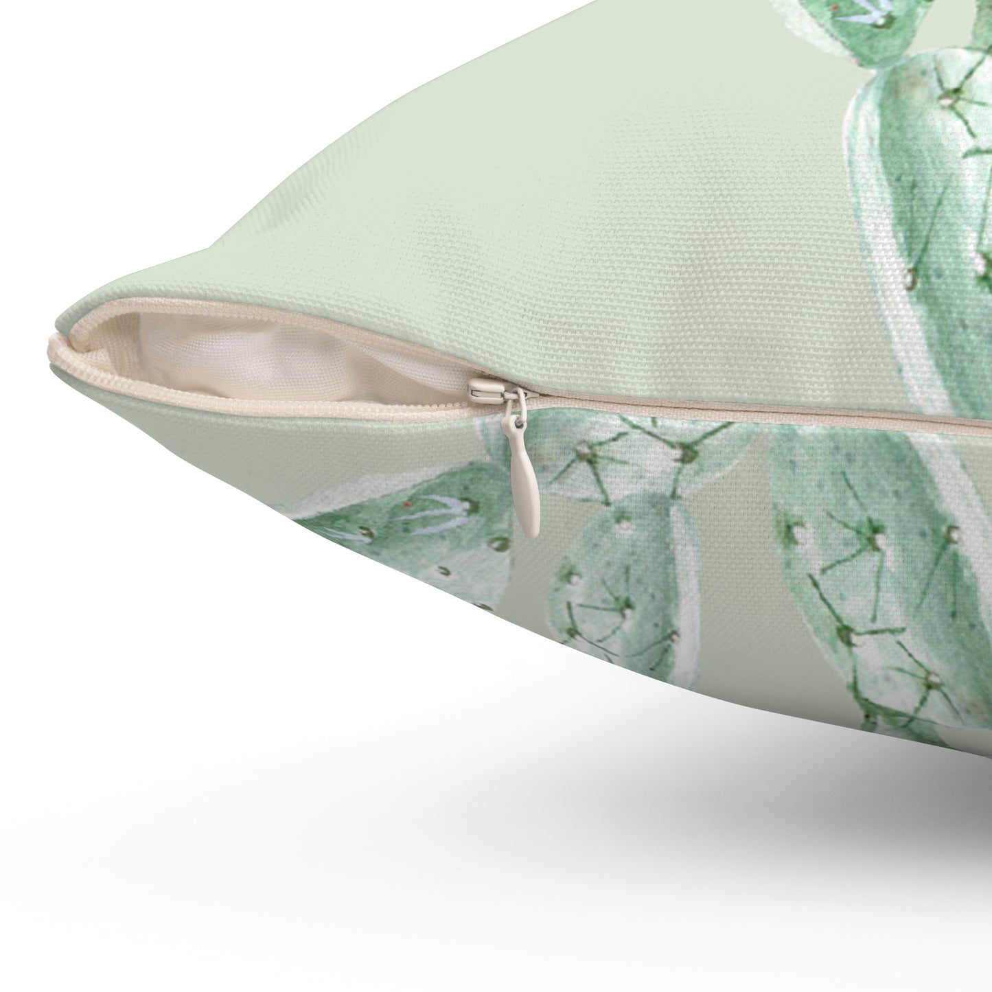 Cactus Flower Printed Square Pillow Cover with Insert - Multiple Sizes (14"x14", 16"x16", 18"x18", 20"x20"), Includes insert and zipper closure