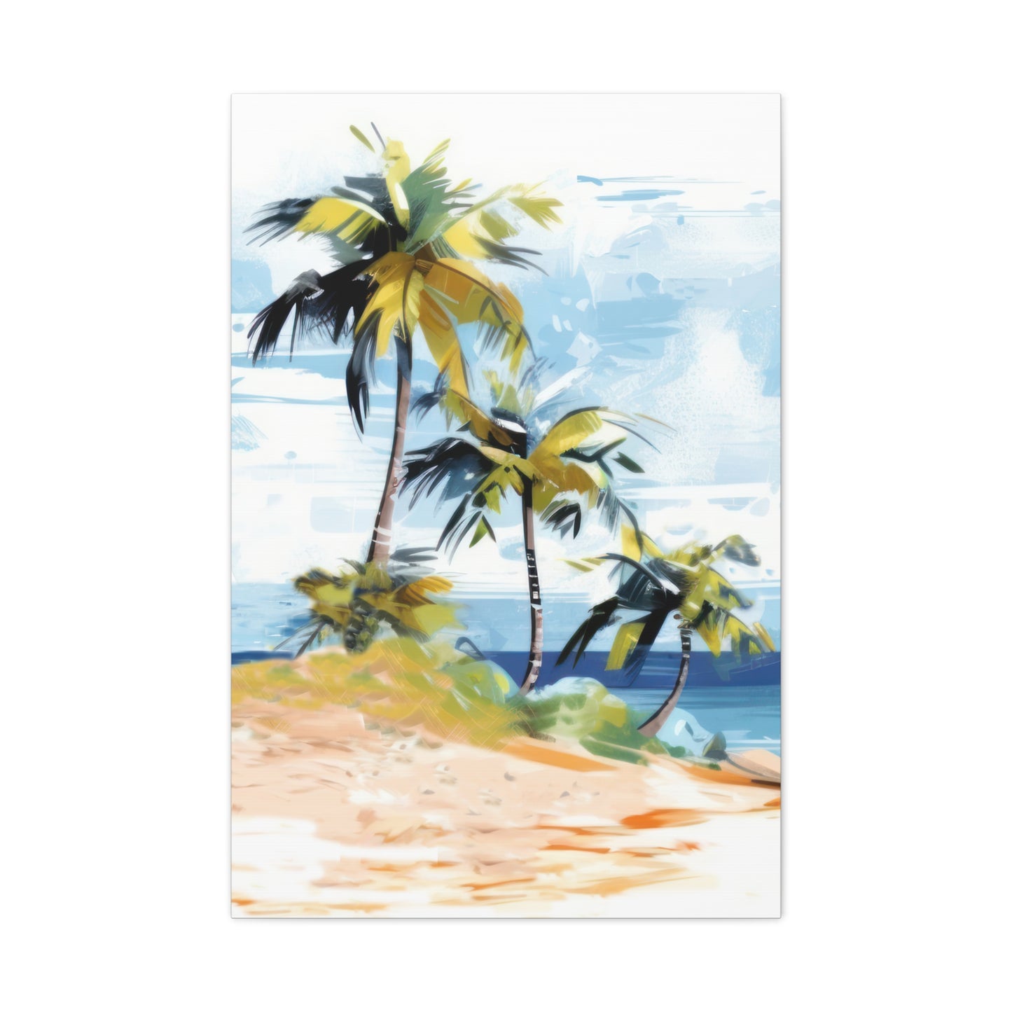 Tropical Retreat Canvas Wall Art Print - Multiple Sizing Options - Tropical Canvas Print, Coastal Wall Art, Beach Decor, Palm Tree Artwork
